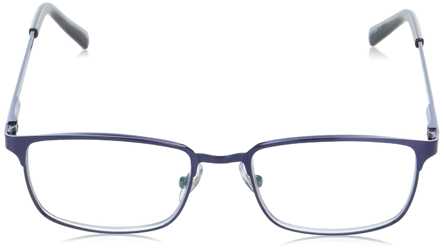 Foster Grant Men's Braydon Multifocus Rectangular Reading Glasses, Matte Navy Blue/Transparent, 54 mm + 2.75
