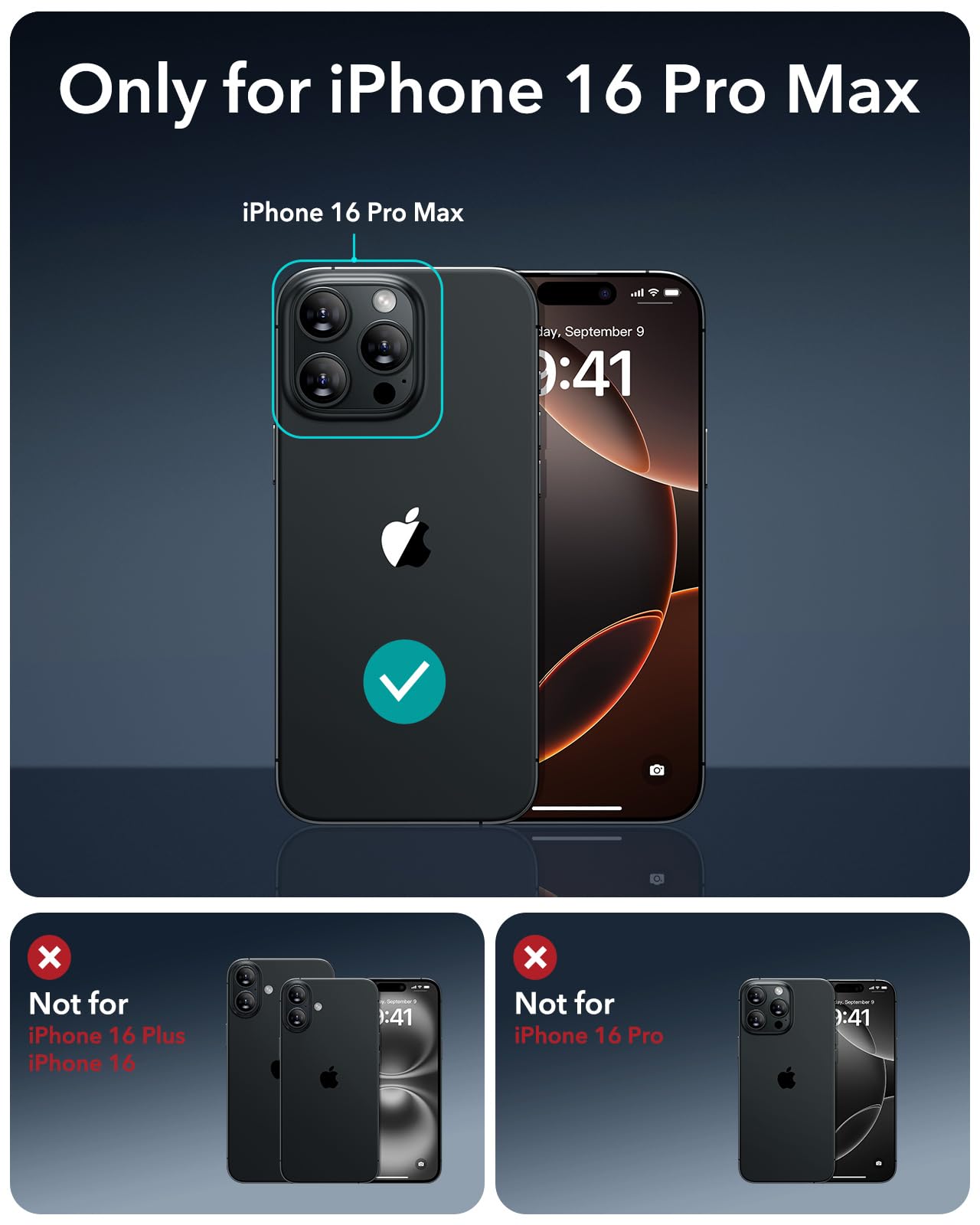 ESR for iPhone16 Pro Max Case with MagSafe, Supports Magnetic Charging, Smooth & Slim Silicone Case, Shockproof, Full Screen and Camera Protection, Soft Microfiber Lining,Black