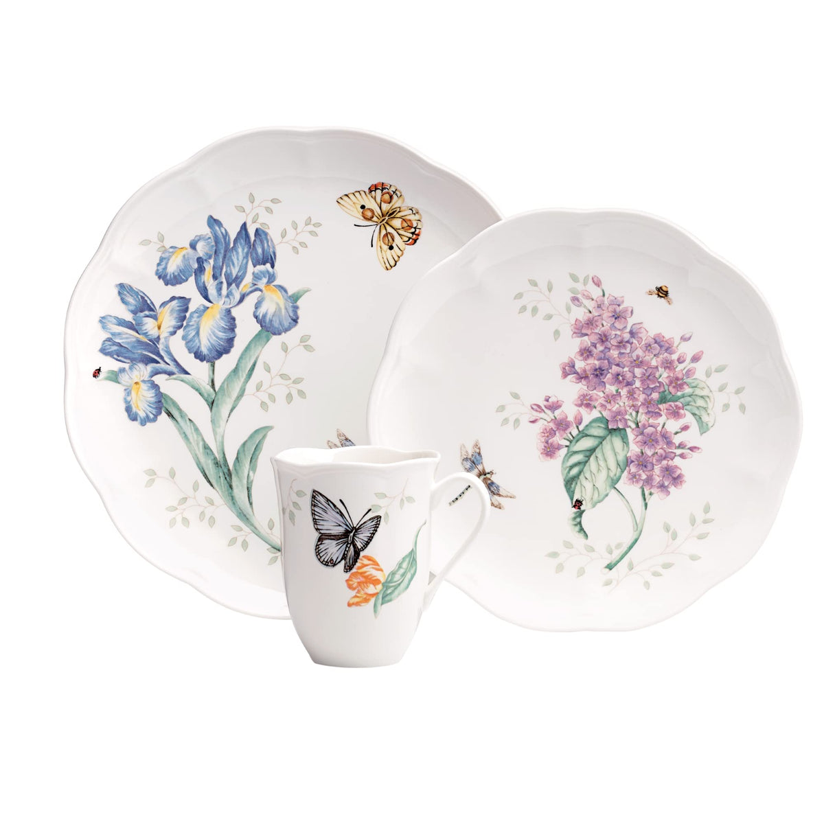 Lenox 6342794 Lenox Butterfly Meadow 18-Piece Dinnerware Set White