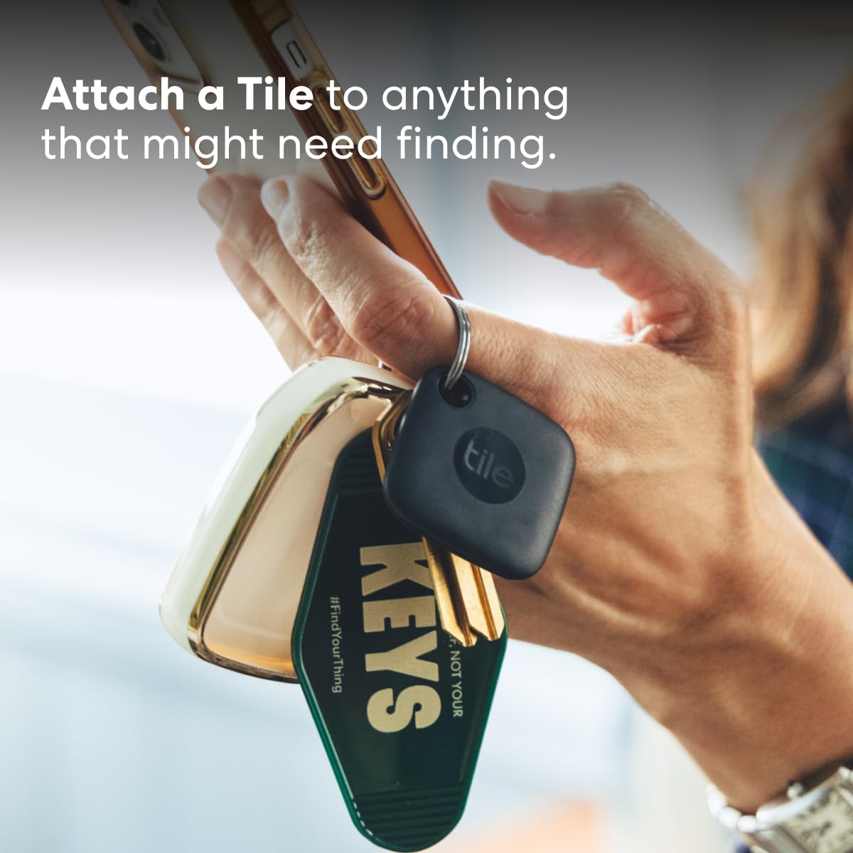Tile Mate 1-Pack Black Bluetooth Tracker, Keys Finder and Item Locator for Keys, Bags and More, Up to 250 ft Range Water-Resistant Phone Finder iOS and Android Compatible