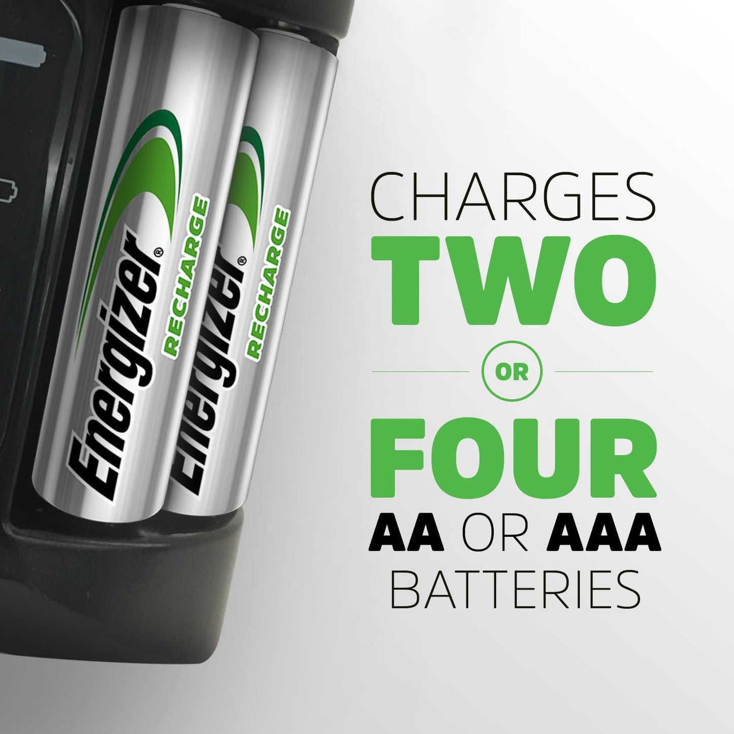 Energizer Recharge Pro Rechargeable AAA and AA Battery Charger With 4 NiMh Rechargeable AA Batteries, Provides a Full Charge in 3 Hours