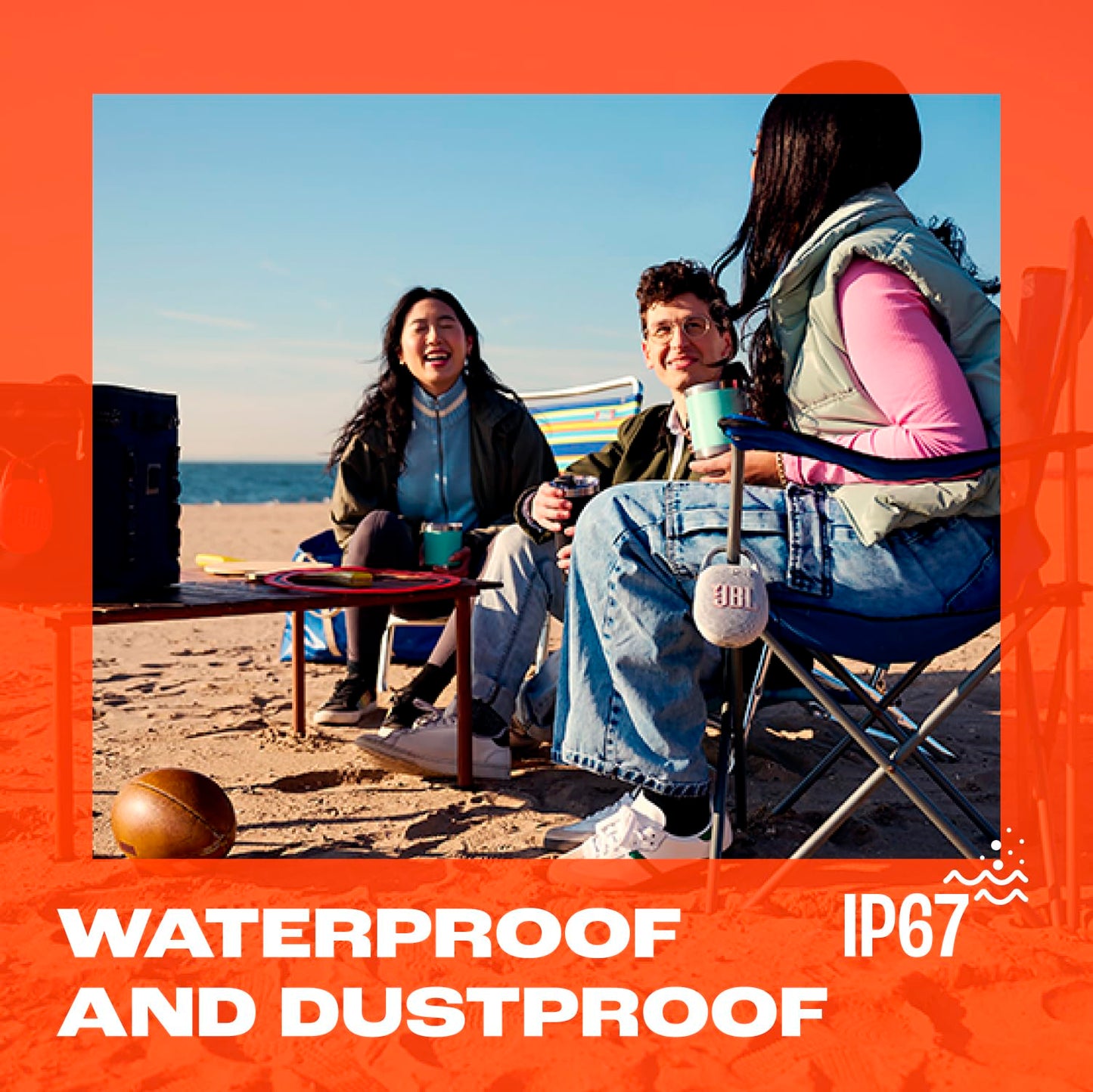 JBL Clip 5 - Ultra-Portable, Waterproof & Dustproof Bluetooth Speaker, Big JBL Pro Sound with Punchy bass, Integrated Carabiner, Up to 12 Hours of Play, Made in Part with Recycled Materials (White)