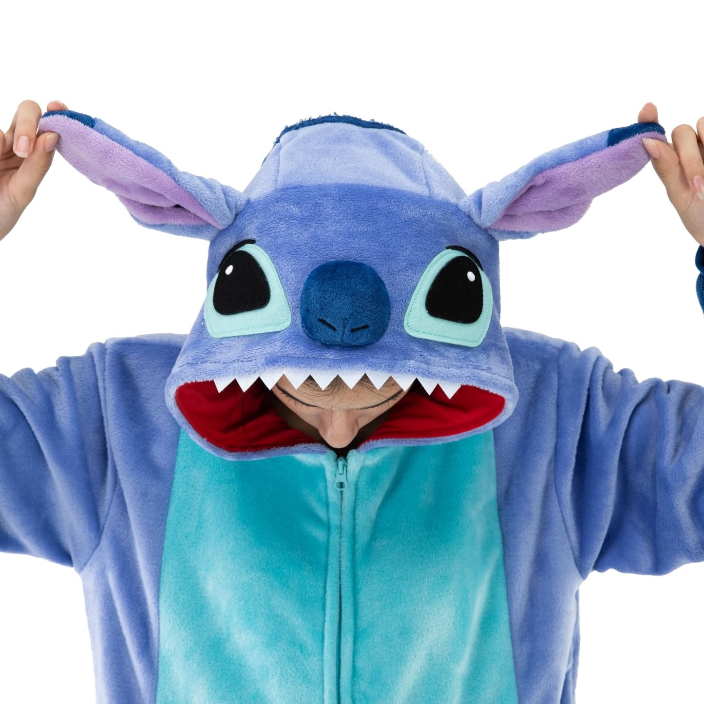 COSUSKET Snug Fit Unisex Adult Onesie Pajamas, Flannel Cosplay Animal One Piece Halloween Costume Sleepwear Homewear Light Blue