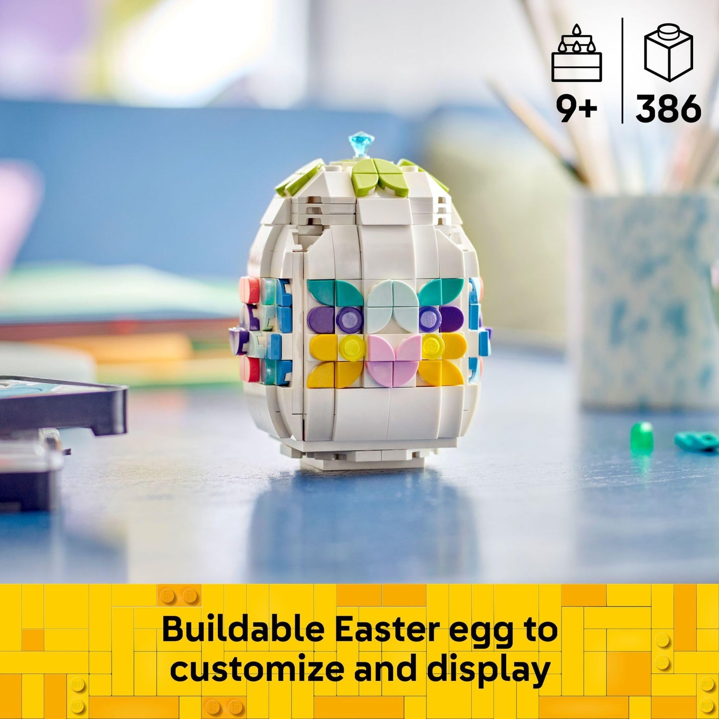 LEGO Decorative Easter Egg Building Toy for Girls & Boys - Springtime Craft Activity for Kids, Ages 8+ - Basket Stuffer or Gift Idea for Easter - 40816