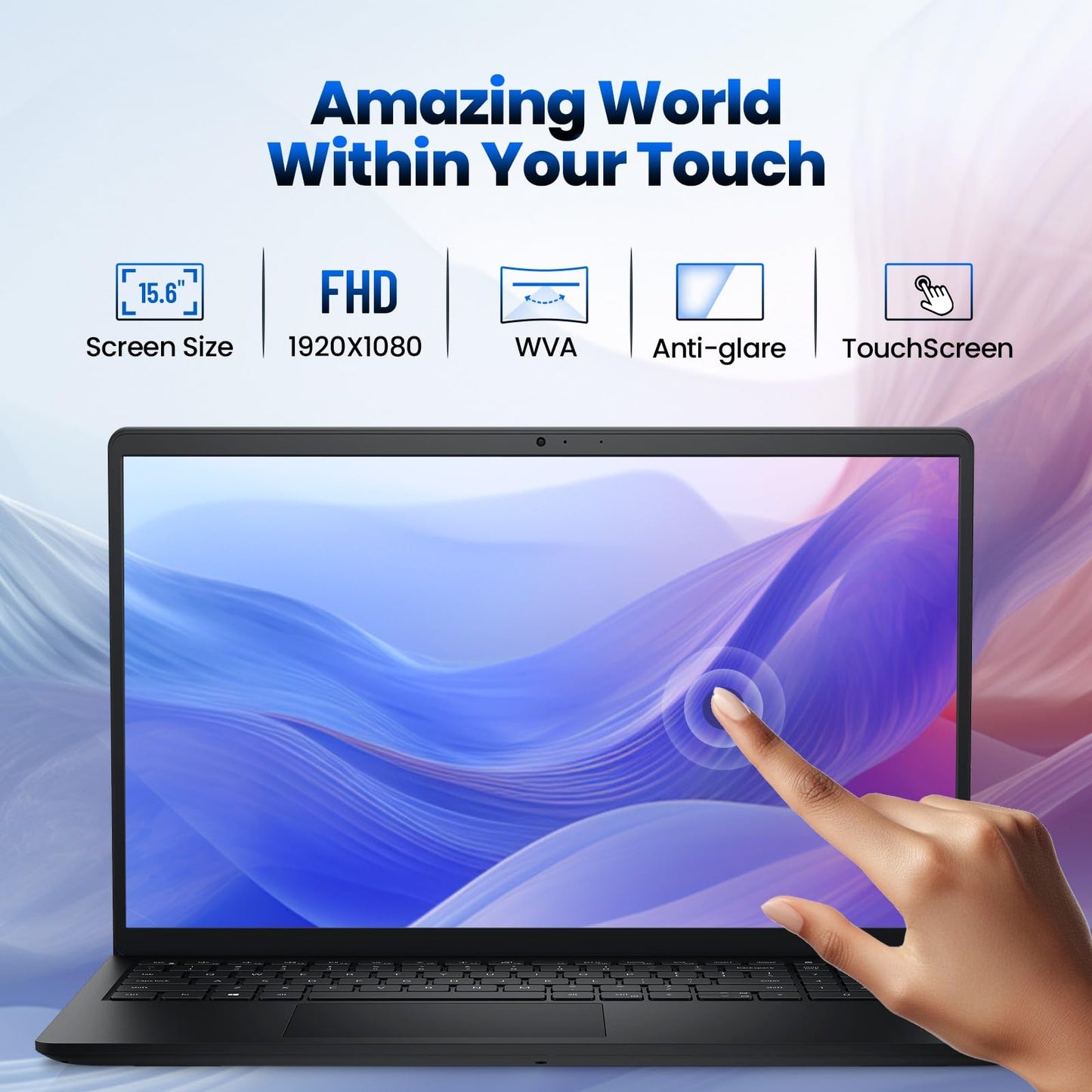 Dell Inspiron 15 Touchscreen Laptop - 15.6" Anti Glare FHD Display - 13th Gen Intel Core i7-1355U - 32 GB RAM - 1 TB SSD - Windows 11 Pro - Office Pro 2024 Lifetime - w/Hoouwrd Accessories