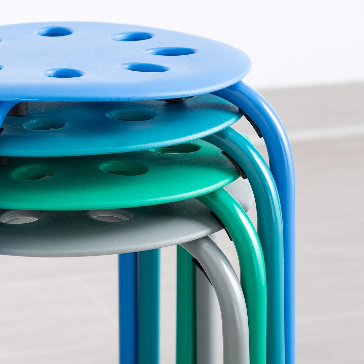 Norwood Commercial Furniture Stacking Stools for Kids and Adults, 17.75" Standard Height Portable Nesting Office and Classroom Stools, Contemporary, Pack of 4