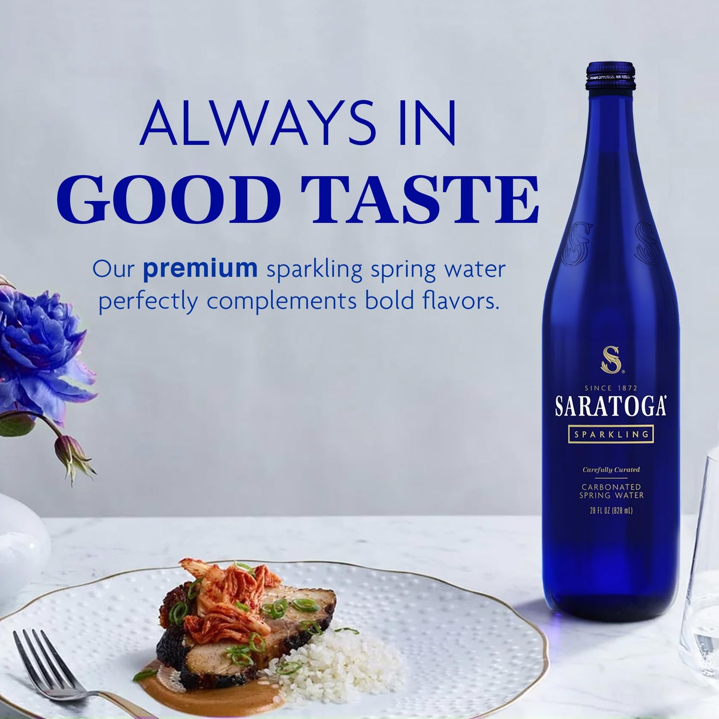 Saratoga Sparkling Spring Water Bottle PET, 16 Oz, 6-Pack