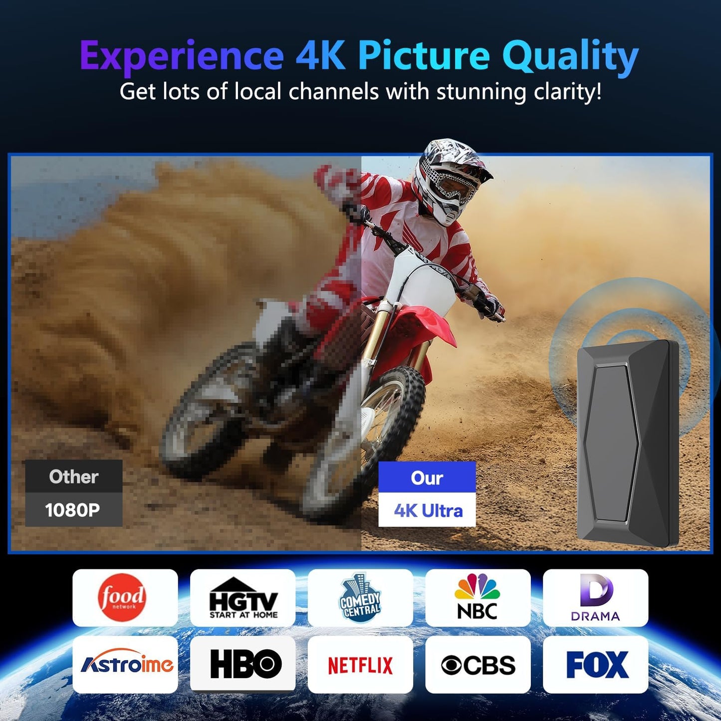 2025 TV Antenna Indoor Antenna for Smart TV Long Range Reception HD Digital Antenna Outdoor with Amplifier Signal Booster for Local Channels Supports 4K 1080p