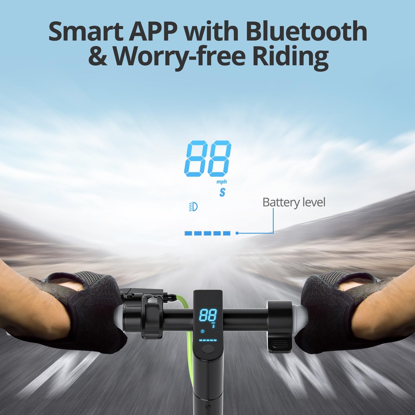 Roinside Electric Scooter for Adults - 8.5" Solid Tires, 350W Motor, Up to 19 MPH and 12 Miles Long-Range Commuting Folding E-Scooter with Dual Braking System and Smart App