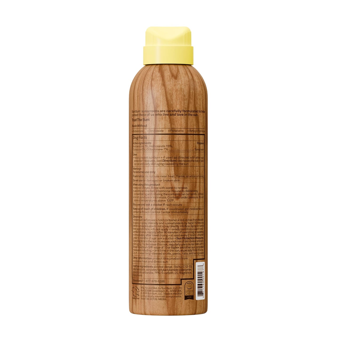 Sun Bum Original SPF 50 Sunscreen Body Spray - Broad Spectrum Moisturizing Sunscreen with Vitamin E - Hawaii 104 Act Compliant (Made without Octinoxate & Oxybenzone) - 6 oz