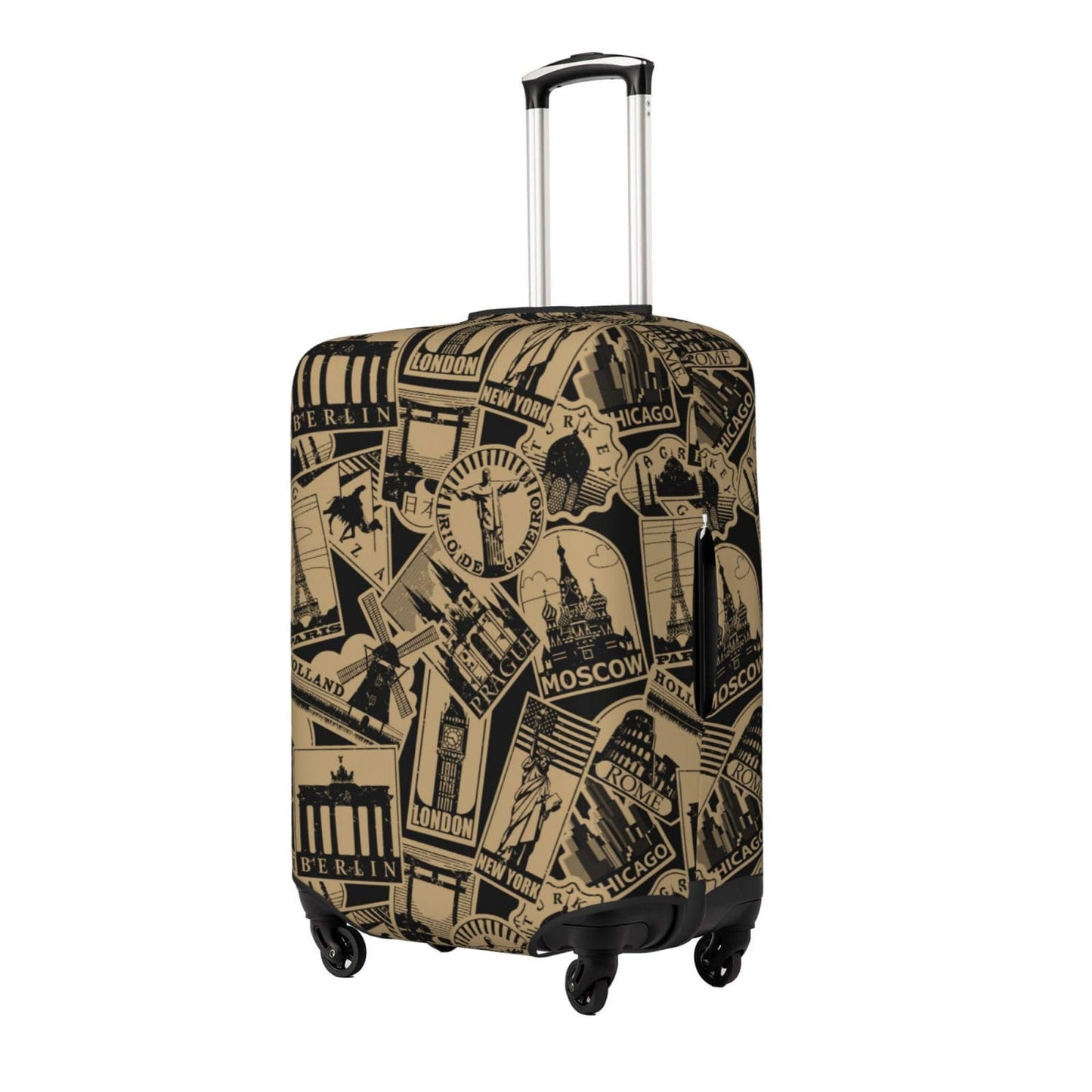 XBFCDN Travel Luggage Cover with World Famous Landmarks Print, Suitcase Protector For Travel (Fits 29-32 Inch Luggage)