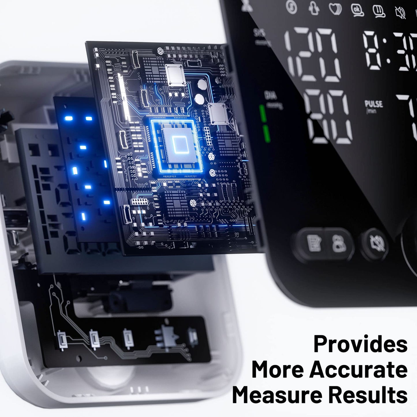 Blood Pressure Monitor Upper Arm Monitors for Home Use Adjustable 8.7"-16.5" Cuff LED Display 2x120 Memory Intelligent Voice Portable Machine with Storage Bag