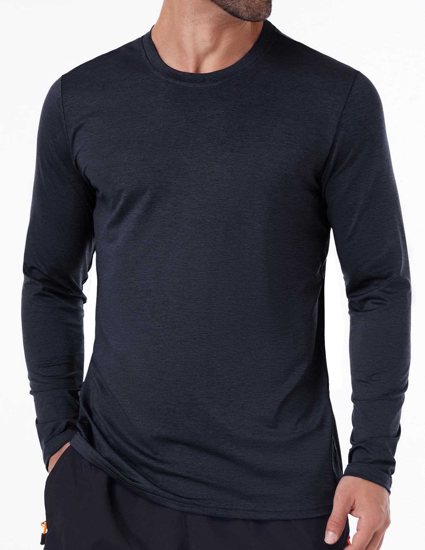 6 Pack Men's Quick Dry Long Sleeve Shirts Moisture Wicking Sun Protection UV UPF SPF Performance T-Shirt for Casual Workout XL