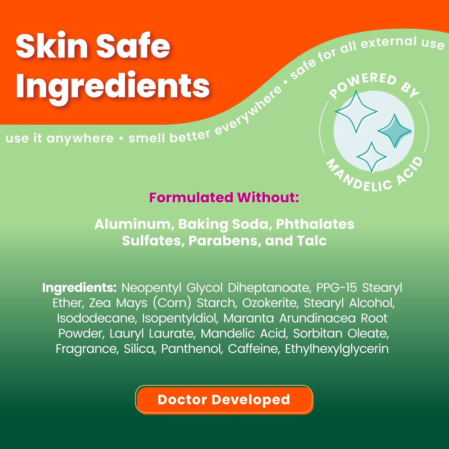 Lume Whole Body Deodorant - Smooth Solid Stick - 72 Hour Odor Control - Aluminum Free, Baking Soda Free and Skin Safe - 2.6 Ounce (Pack of 2) (Fresh Alpine)