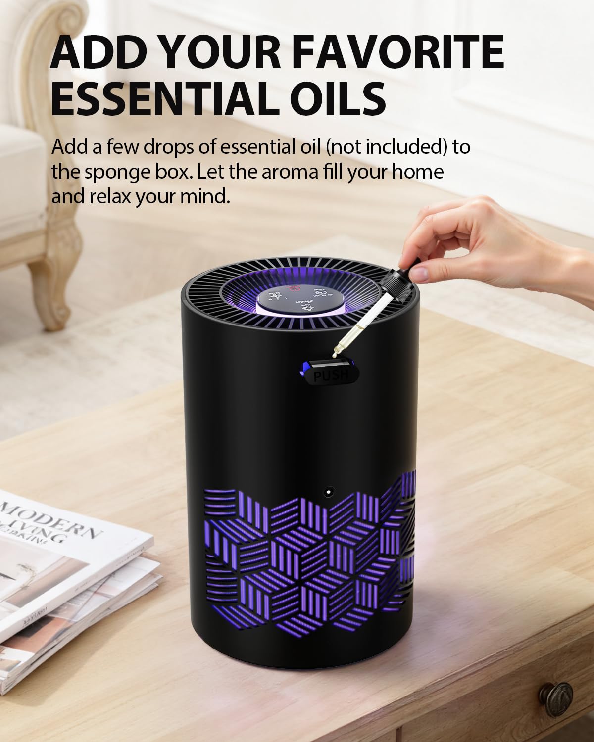 FreAire Air Purifiers for Bedroom Up to 1086 Ftยฒ, Air Purifiers for Home with Lights, HEPA Air Purifier Removes Dust Smoke Pollen Dander Smell, for Home/Pets/Bedroom