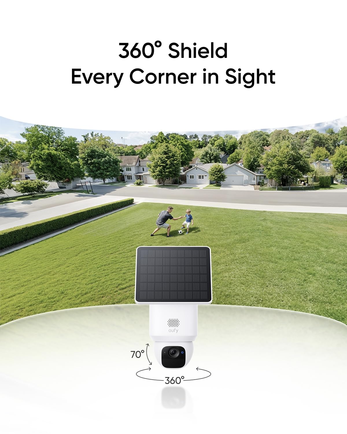 eufy Security SoloCam E30, 2-Cam Kit, Security Cameras Wireless Outdoor, Solar Camera Outdoor Wireless, 360° Pan, AI Tracking, 2K Clarity, No Monthly Fee