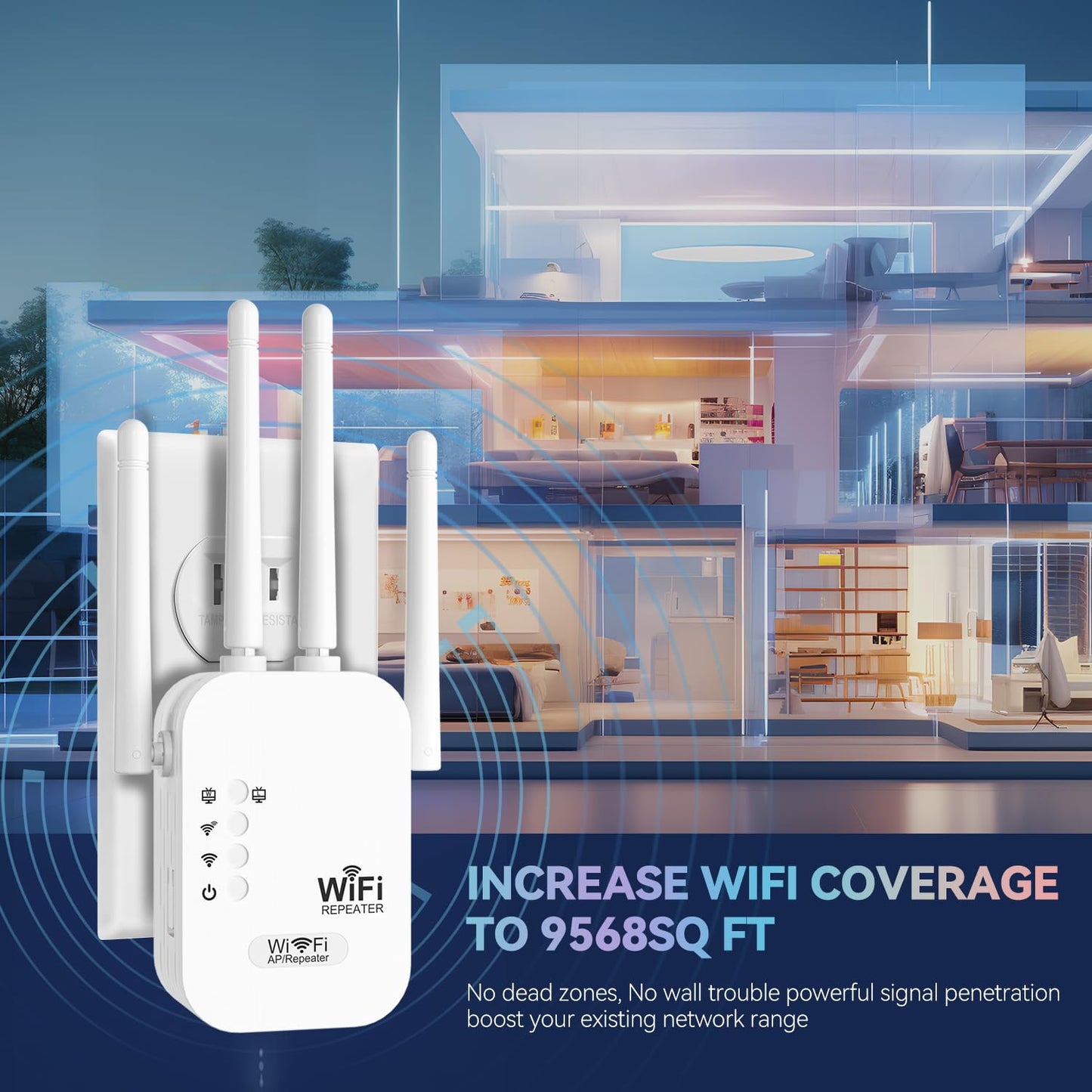 2026 WiFi Extenders Signal Booster for Home Long Range Up to 9800 sq. ft & 40 Devices, WiFi Extender Signal Booster, Internet Booster, Long Range WiFi Extender,Quick Setup-Medium