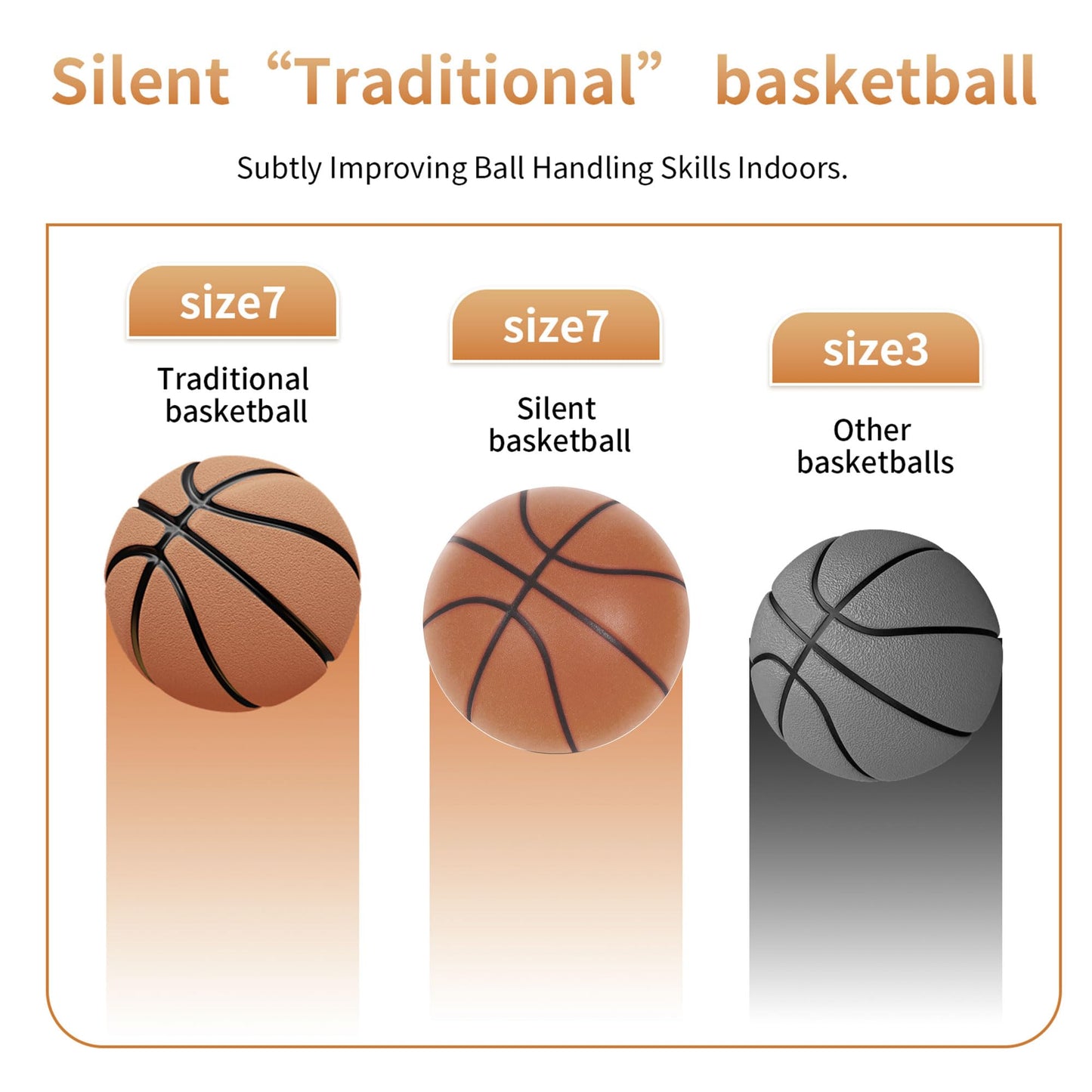 Silent Basketball, 2026 New Silent Basketball, Silent Basketballs Dribbling Indoor, No Noise Basketballs for Various Indoor Activities (Coffee/NO.7)