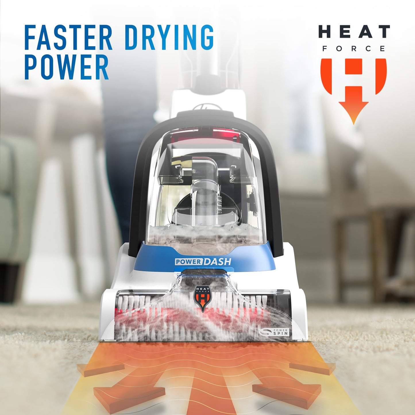 Hoover PowerDash Pet Compact Carpet Cleaner Machine, Lightweight Shampooer Machine, Pair with a Hoover Carpet Cleaner Solution for a Bright, Refreshed Home