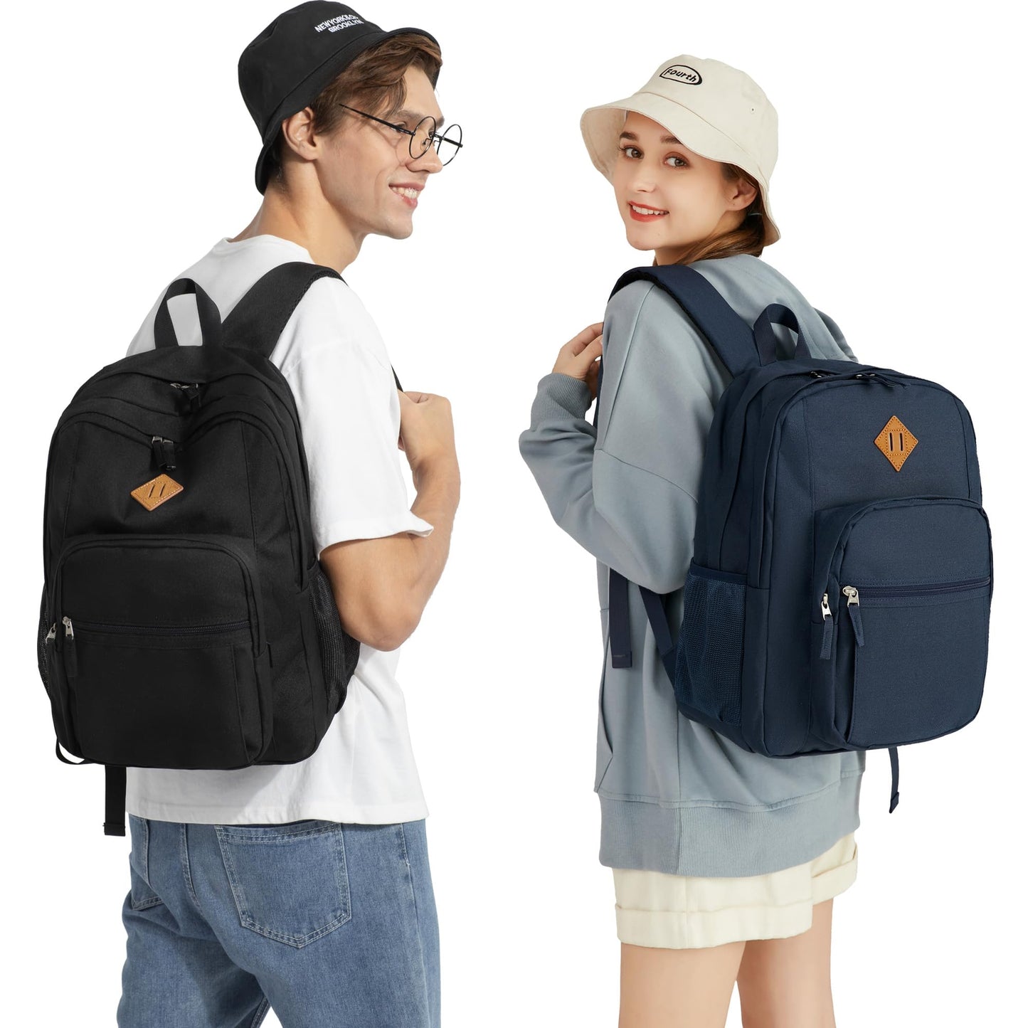 abshoo Classical Basic Womens Travel Backpack For College Men Water Resistant Bookbag (Black)