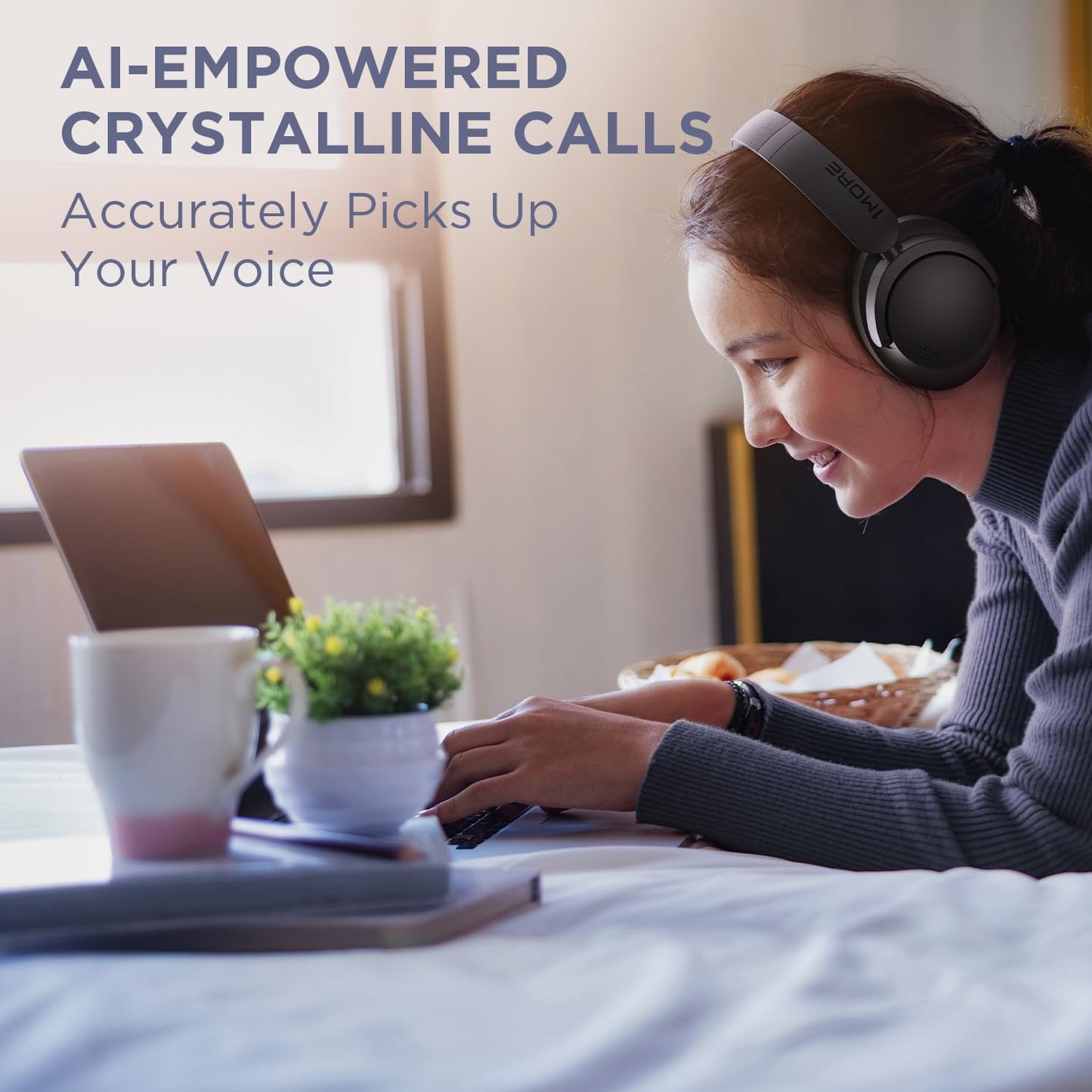 1MORE SonoFlow SE Active Noise Cancelling Wireless Headphones, Over Ear Bluetooth Headphones with DLC Dynamic Driver, 70H Playtime, Clear Calls, Custom EQ via app