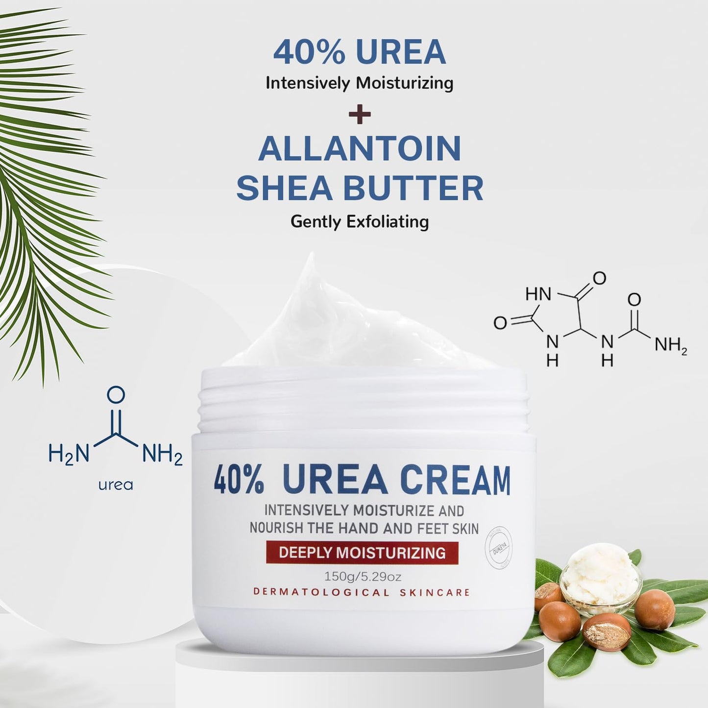 OUKEYA Urea Cream 40 Percent, Urea Foot & Hand Cream for Dry Cracked, 40 per Urea Lotion for Feet Maximum Strength