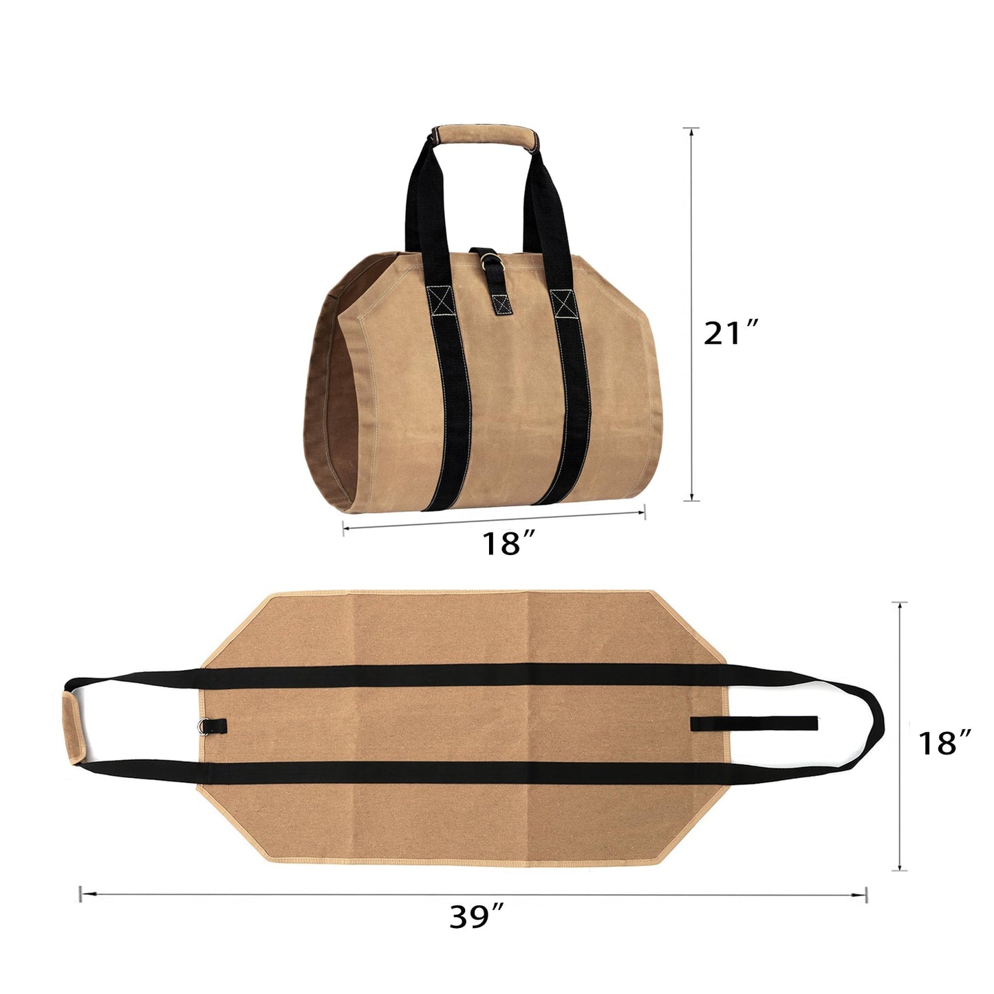 Firewood Carrier, Wood Carrier for Firewood, Log Bag Firewood Storage Outdoor, Firewood Carriers with Handles