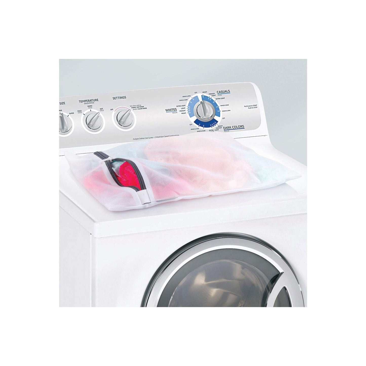 iDesign Mesh Laundry Bag Built in Zipper for Delicates, 16" x 0.5" x 20", Large