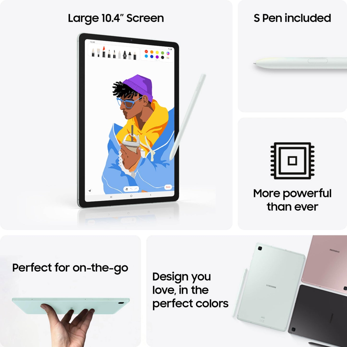 Samsung Galaxy Tab S6 Lite (2024) 10.4' 128GB WiFi Android Tablet, S Pen Included, Gaming Ready, Long Battery Life, Slim Metal Design, Expandable Storage, US Version, Oxford Gray, Amazon Exclusive