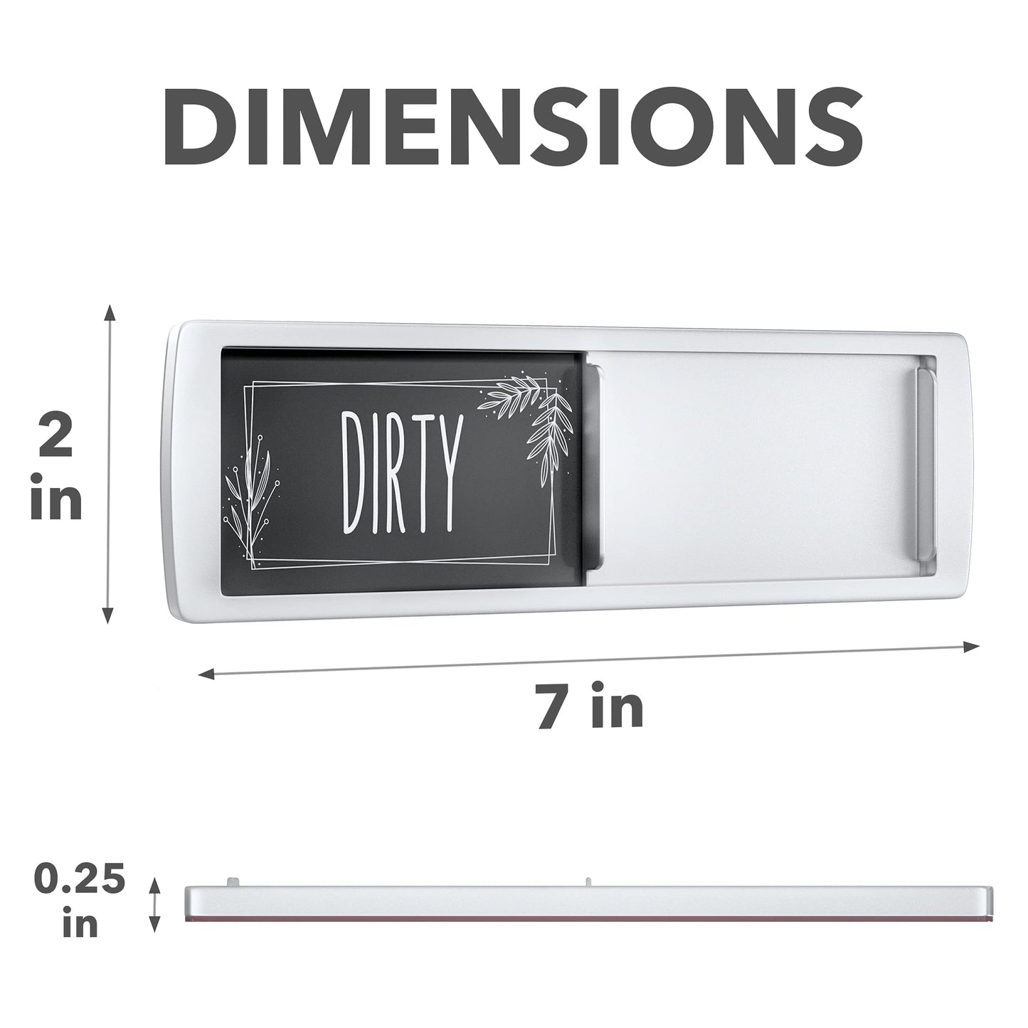 ASSURED SIGNS Stylish Clean Dirty Magnet for Dishwasher 7 x 2 Inch - Non-Scratch Dishwasher Magnet Clean Dirty Sign for Kitchen with Sliding Indicator - Promotes Family Routines and Organization