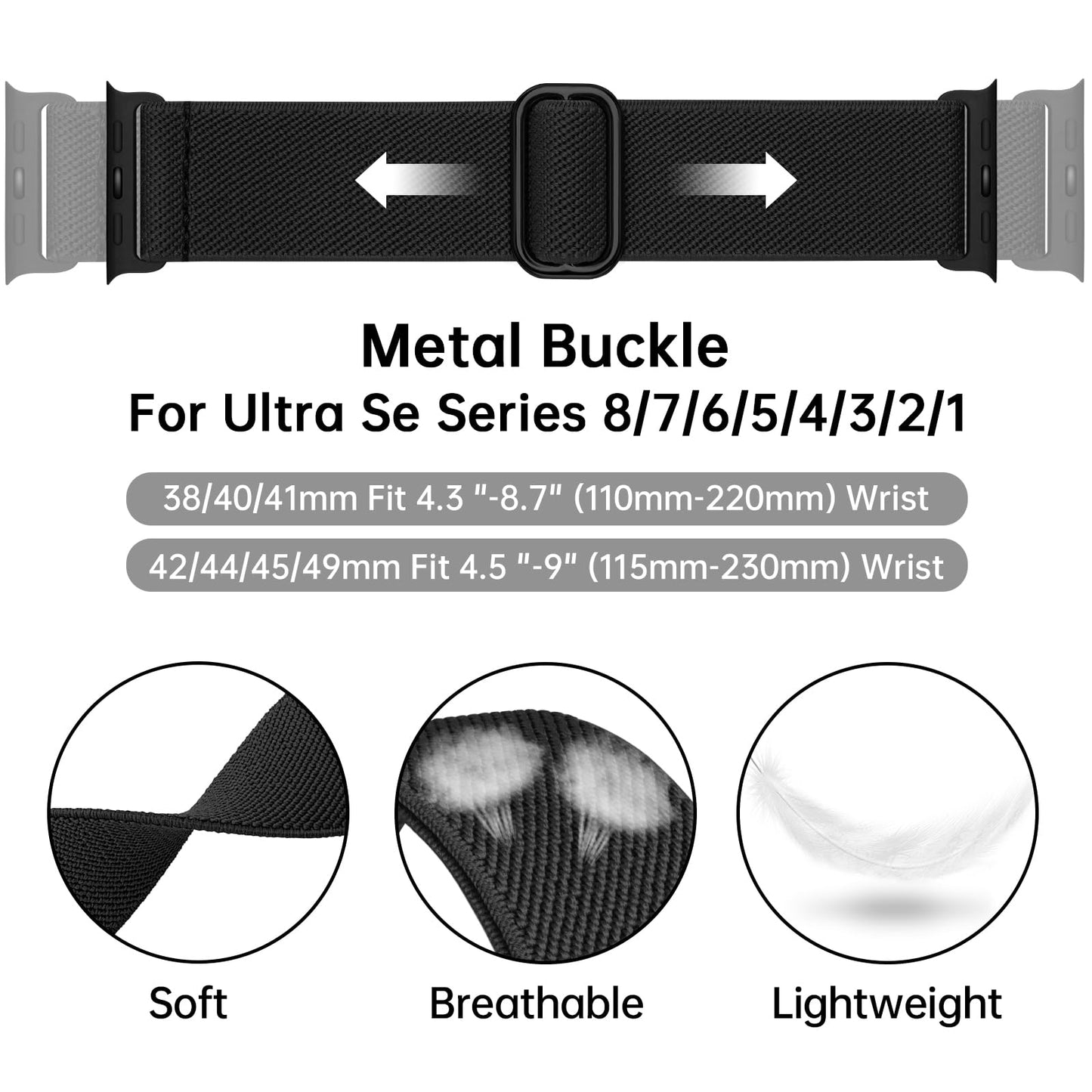 12 Pack Stretchy Nylon Bands Compatible with Apple Watch Band 40mm 45mm 44mm 41mm 38mm 46mm 49mm 42mm for Women Men,Elastic Solo Loop Braided Straps for iWatch Band Series 10 9 SE 8 7 6 5 4 3 2 Ultra