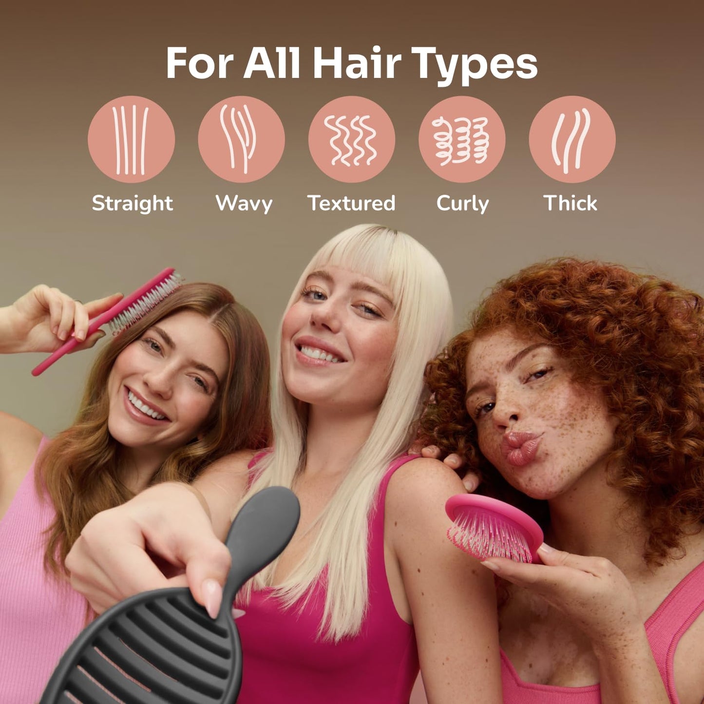Wet Brush Ceramic Speed Dry Hair Brush, Black - Vented Design & Soft HeatFlex Bristles Are Blow Dry Safe - Ergonomic Handle Manages Tangles - Pain-Free Hair Accessories