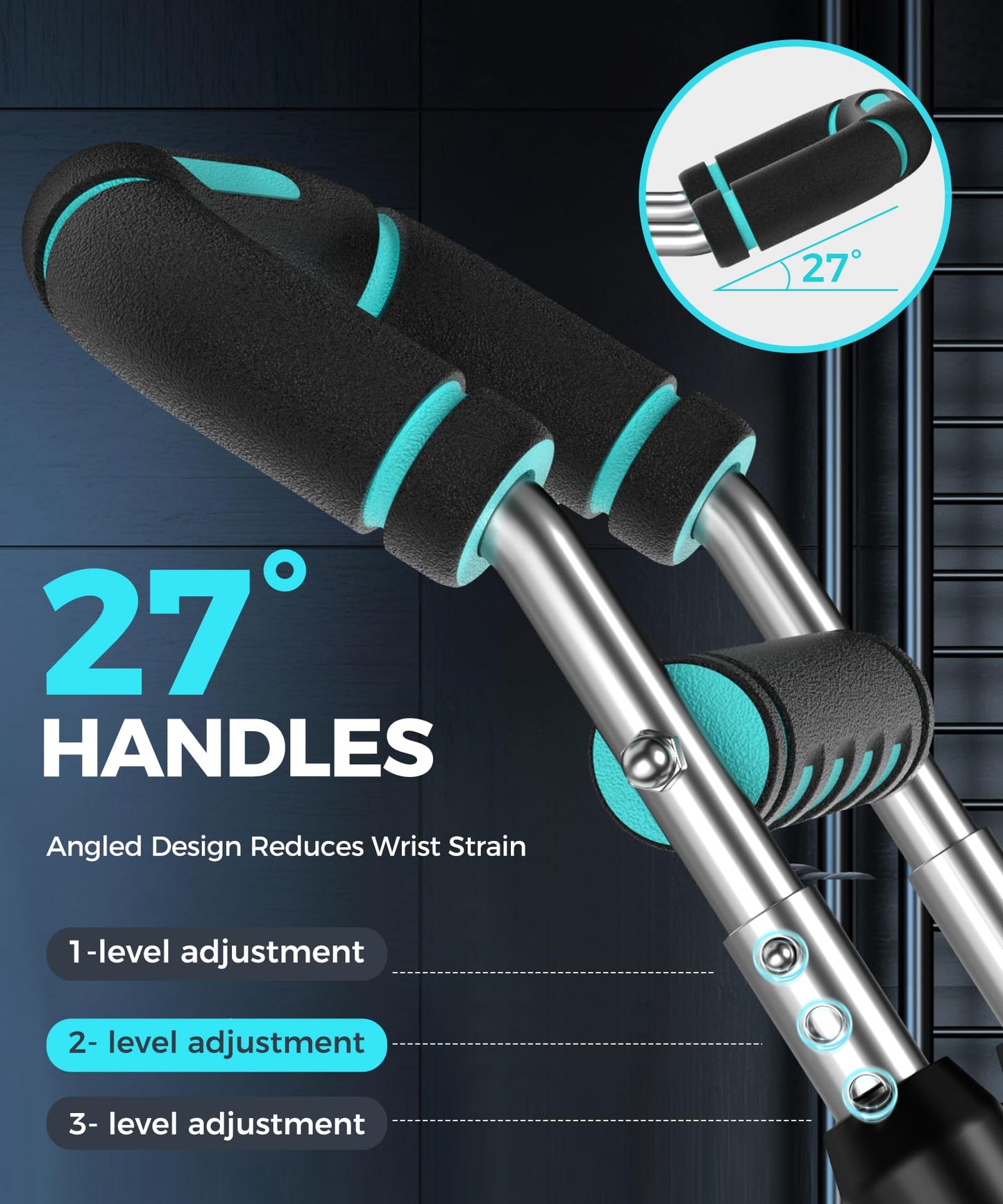 Twister Arm Trainer, Adjustable 5 Resistance Levels (40-130 lbs) Chest & Arm Workout Equipment for Men & Women, Ergonomic Home Gym Strength Trainer with Anti-Slip Handles & Carry Bag (Dark Blue)
