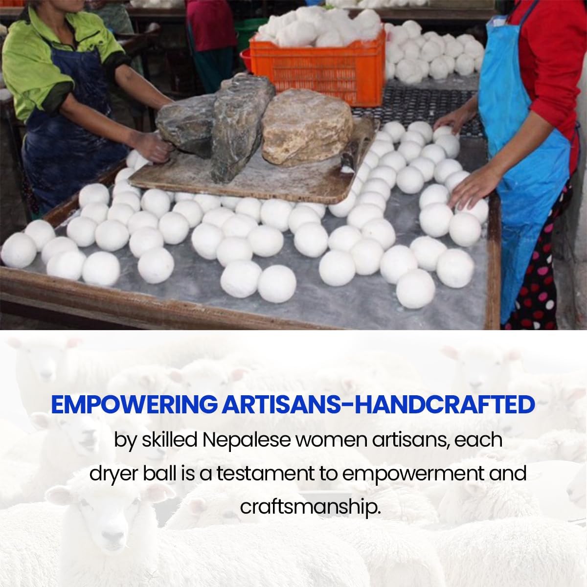 Unique Craft Wool Dryer Balls 6-Pack XL, Premium Organic Fabric Softener, Chemical-Free, Hypoallergenic, Hand-Felted, Reusable, Reduces Wrinkles & Drying Time, Eco-Friendly Alternative to Sheets