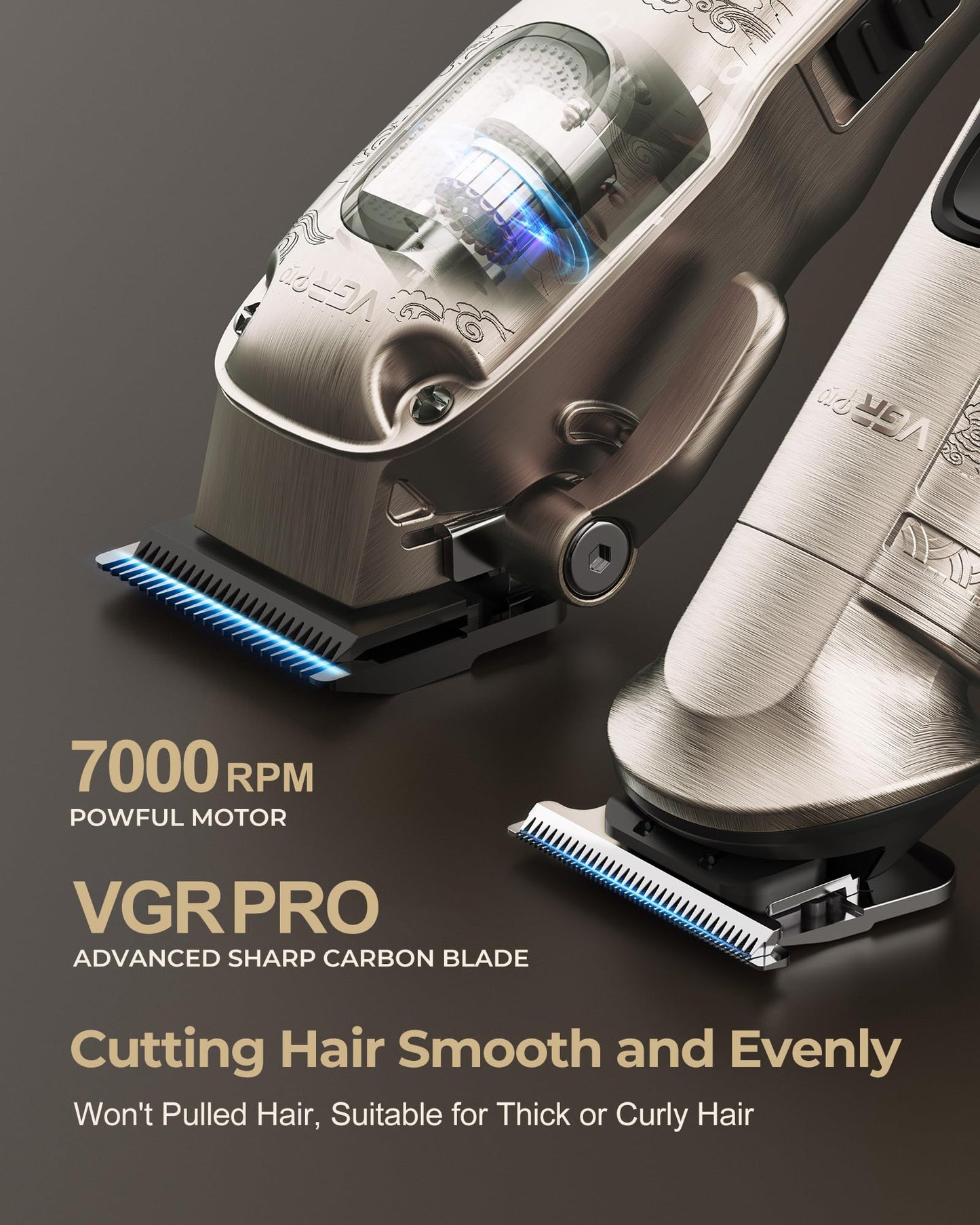 Vgrpro Hair Clippers for Men Professional, Cordless Hair Clippers for Hair Cutting, Mens Clippers and Trimmers Set, Electric Hair Trimmer for Men with Package Box (Silver)