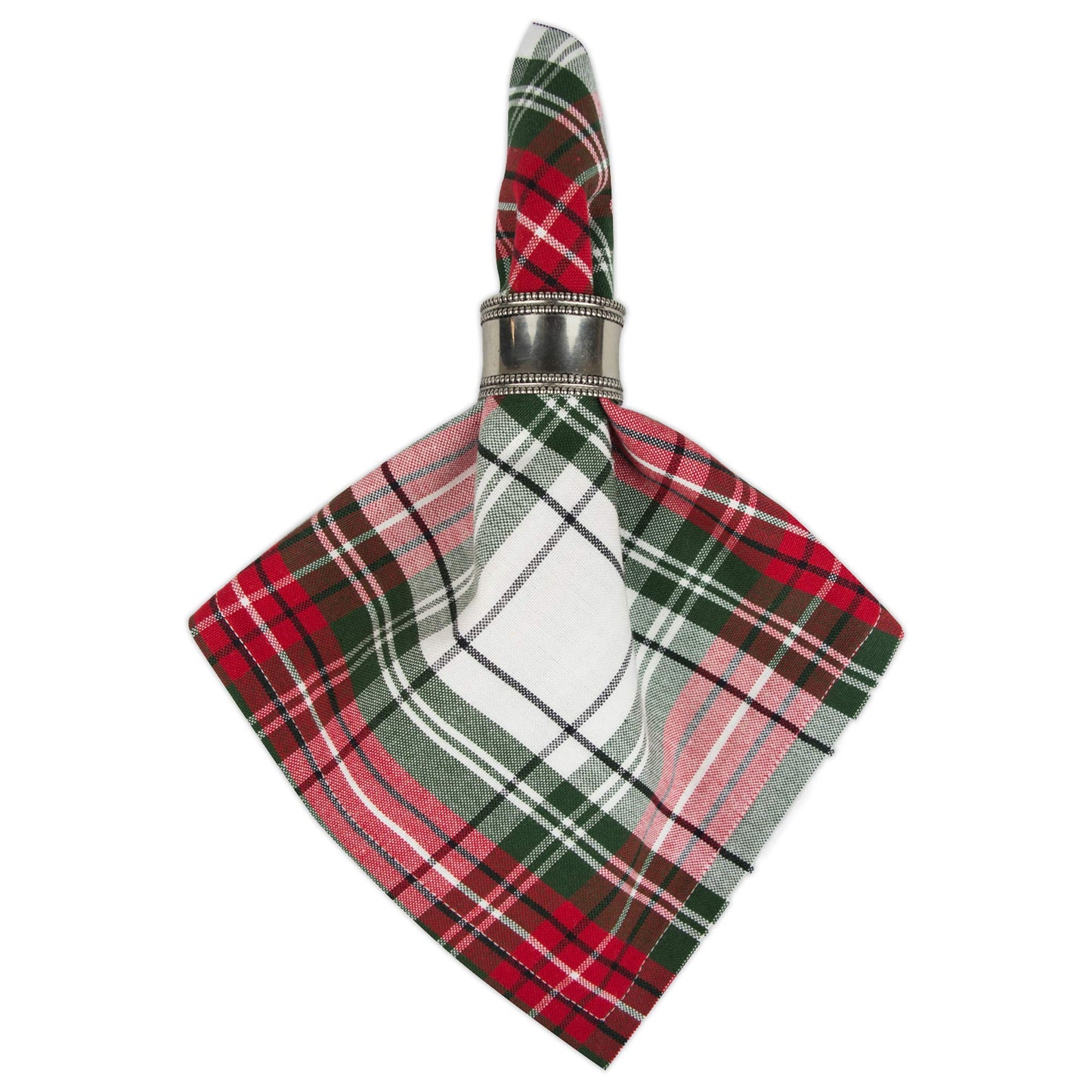 DII Tartan Plaid Collection Holiday Dining Table & Kitchen Décor, Christmas Napkin, 20x20, Red, Green & White, 6 Piece