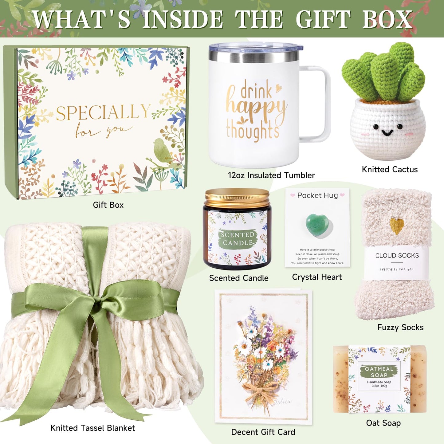 Get Well Soon Care Package for Women, Unique Birthday Gifts for Women, Thank You, Get Well, Sympathy Gift Baskets Spa Gifts Inspirational Friendship After Surgery Gift Blanket, Box for Her Grandma