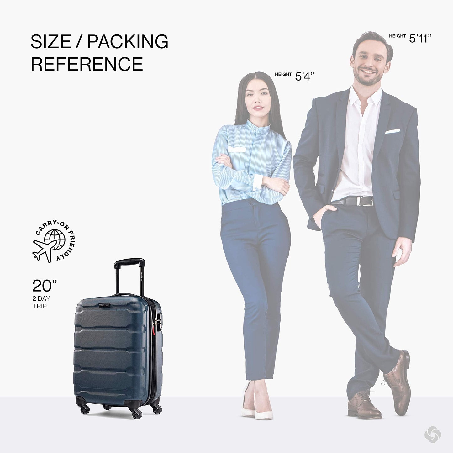 Samsonite Omni PC Hardside Expandable Luggage with Spinner Wheels, Teal, Carry-On 20-Inch