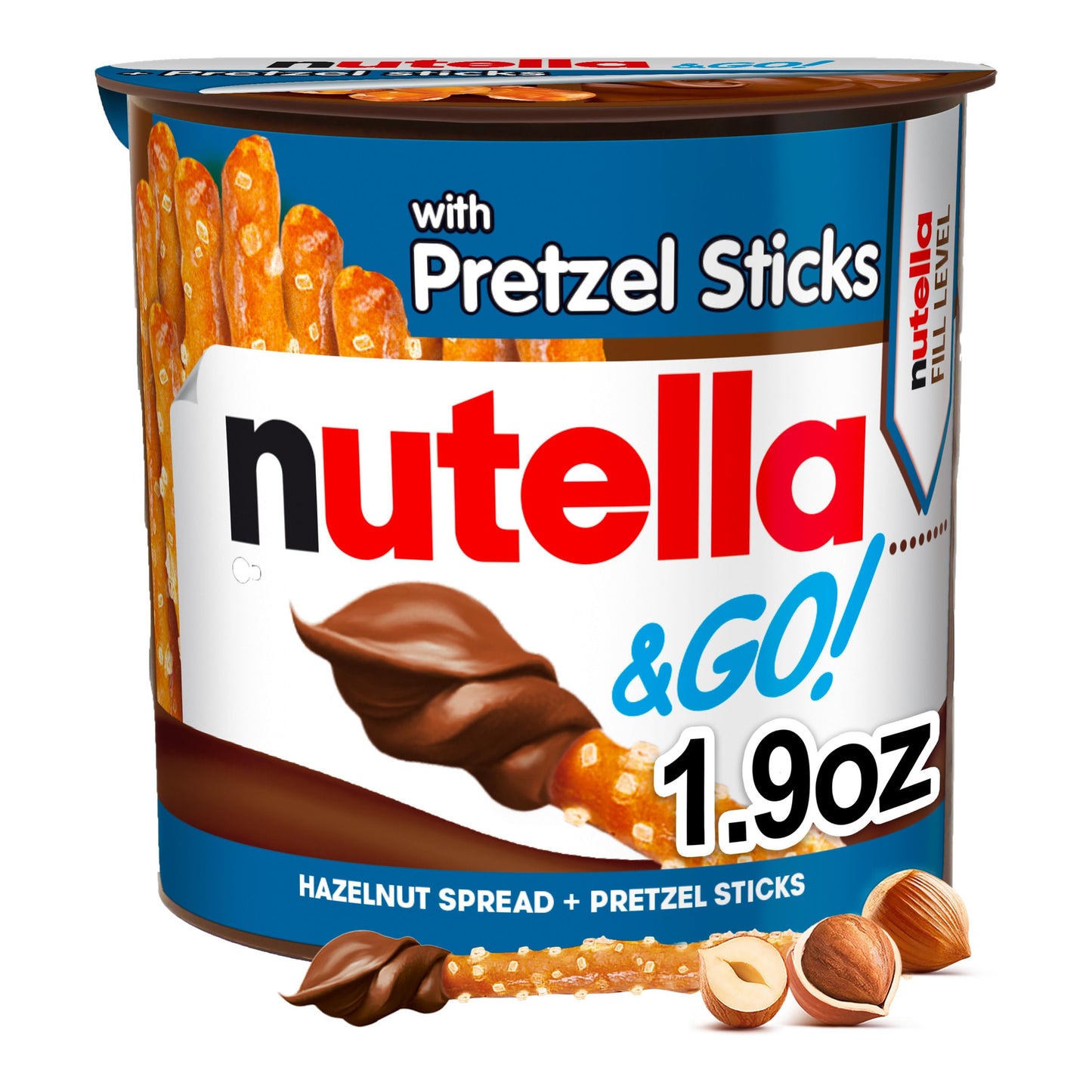 Nutella & GO! Bulk 12 Pack, Hazelnut and Cocoa Spread with Pretzel Sticks, Stocking Stuffers, Snack Cups, 1.9 oz Each