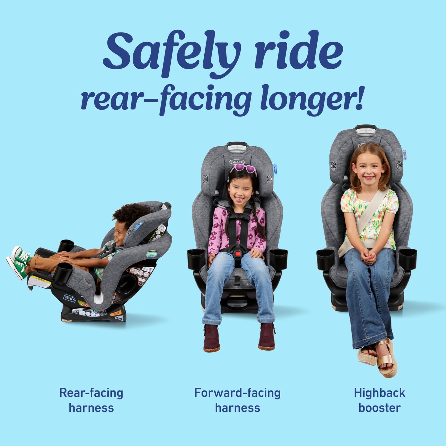 Graco Extend2Fit Convertible Baby Car Seat, Rear and Forward Facing, Adjustable Extension Panel for Extra Legroom, Cullen