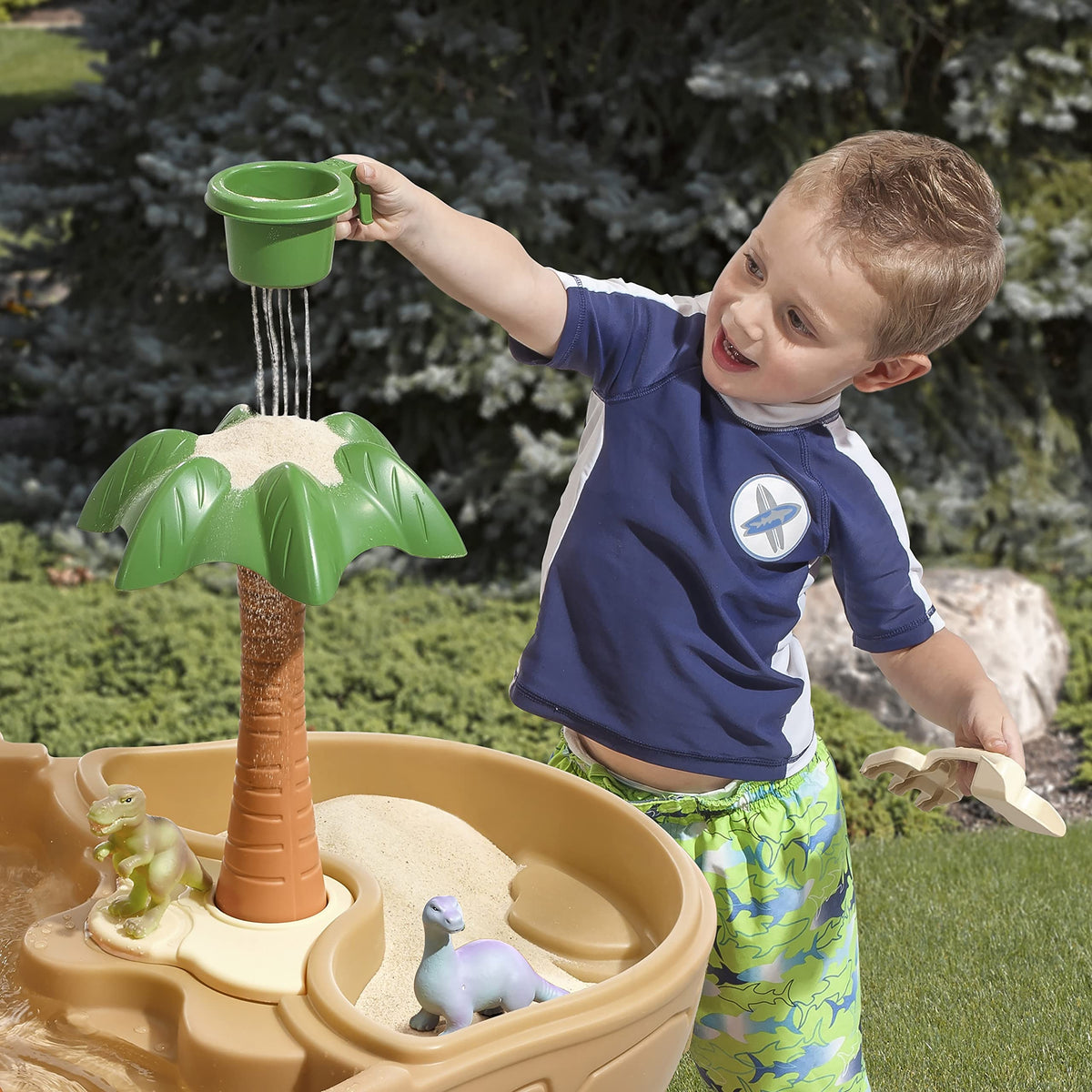 Step2 Dino Dig Sand and WaterTable, Kids Activity Sensory Playset, Summer Outdoor Toys, 7 Piece Water Toy Accessories, For Toddlers 2-5 Years Old