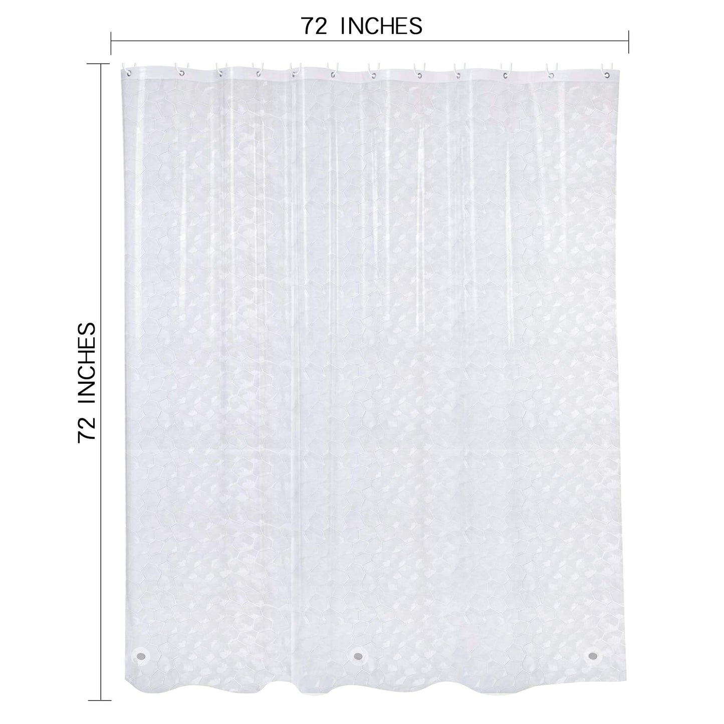 NTBAY EVA Clear Shower Curtain with Water Cube, Water-Repellent Liner with 3 Magnets for Bathroom, 72x72 Inches