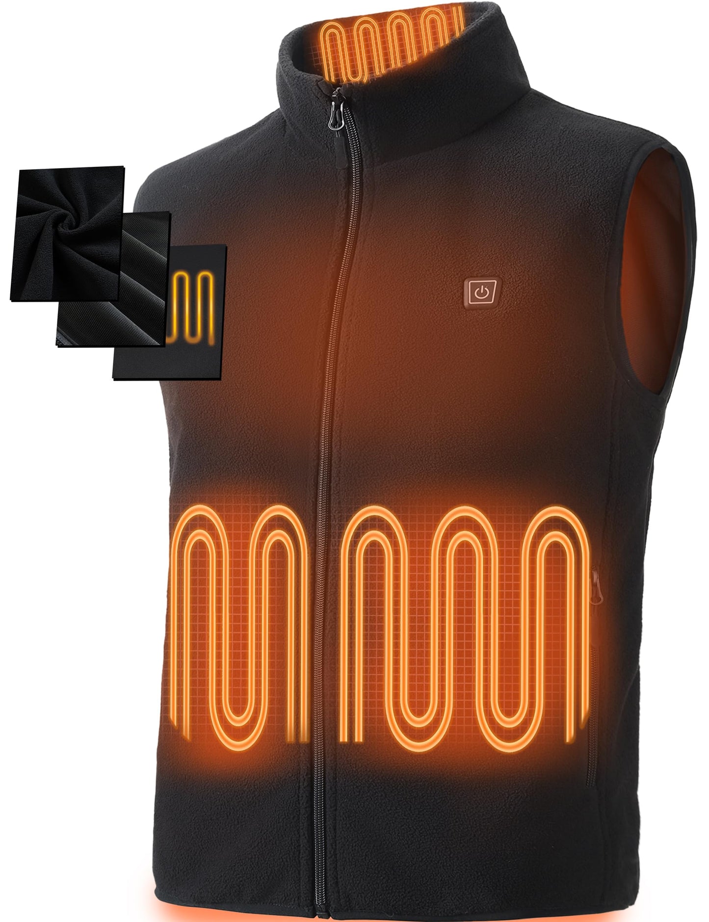 SOLJIKYE Heated Vest for Men and Women (Battery Pack Included), Fleece Heated Jackets for Men and Women Black, L