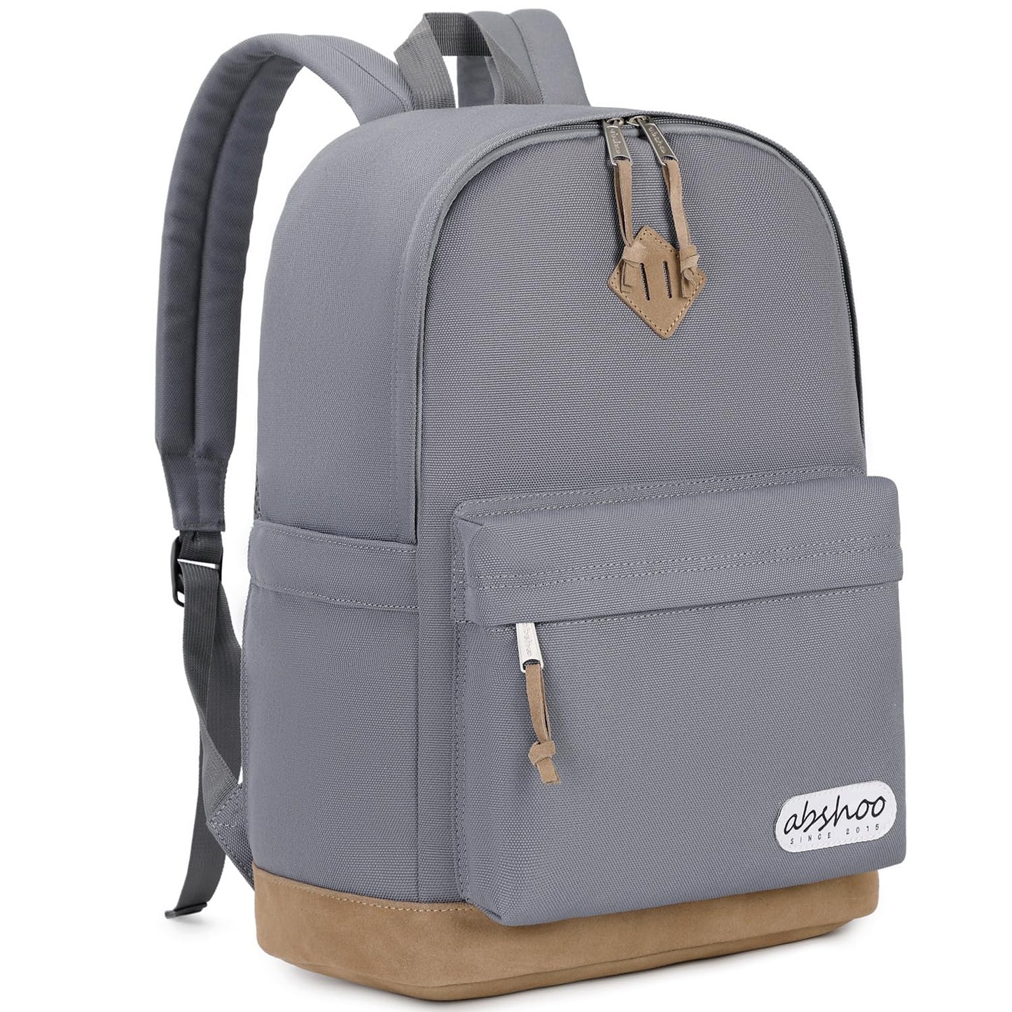 abshoo Basic School Backpack For College Middle High School Water Resistant Bookbag Travel Daypack(Gray)