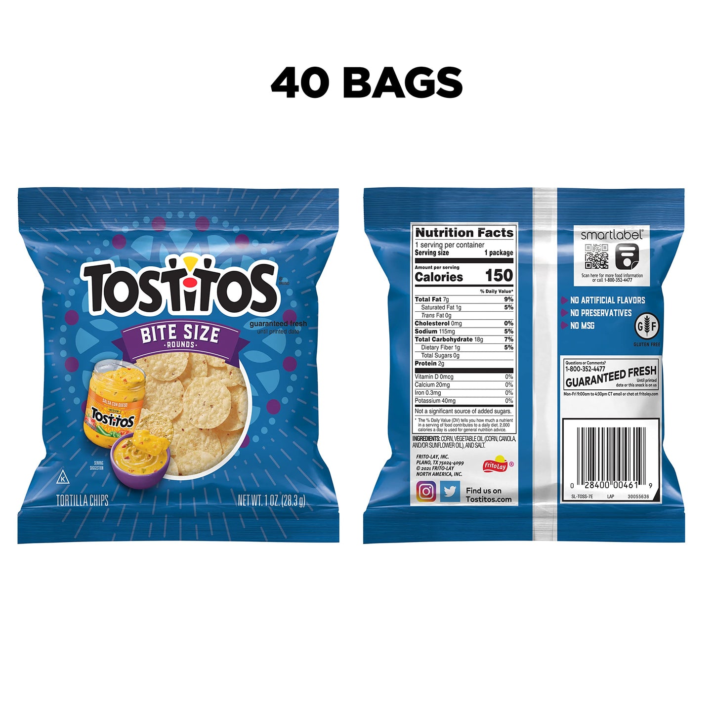 Tostitos, Bitesize Rounds, 1 Ounce (Pack of 40)