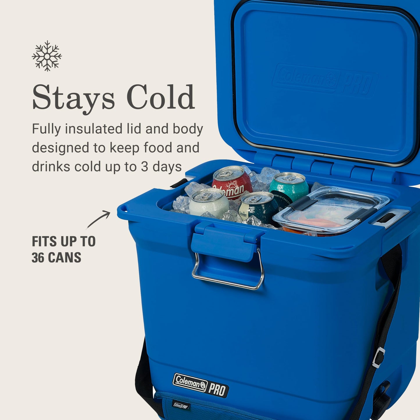 Coleman Pro Heavy-Duty 25qt Ultra-Light Premium Hard Cooler, Extra-Thick Insulation Keeps Ice up to 3 Days, 36-Can Capacity