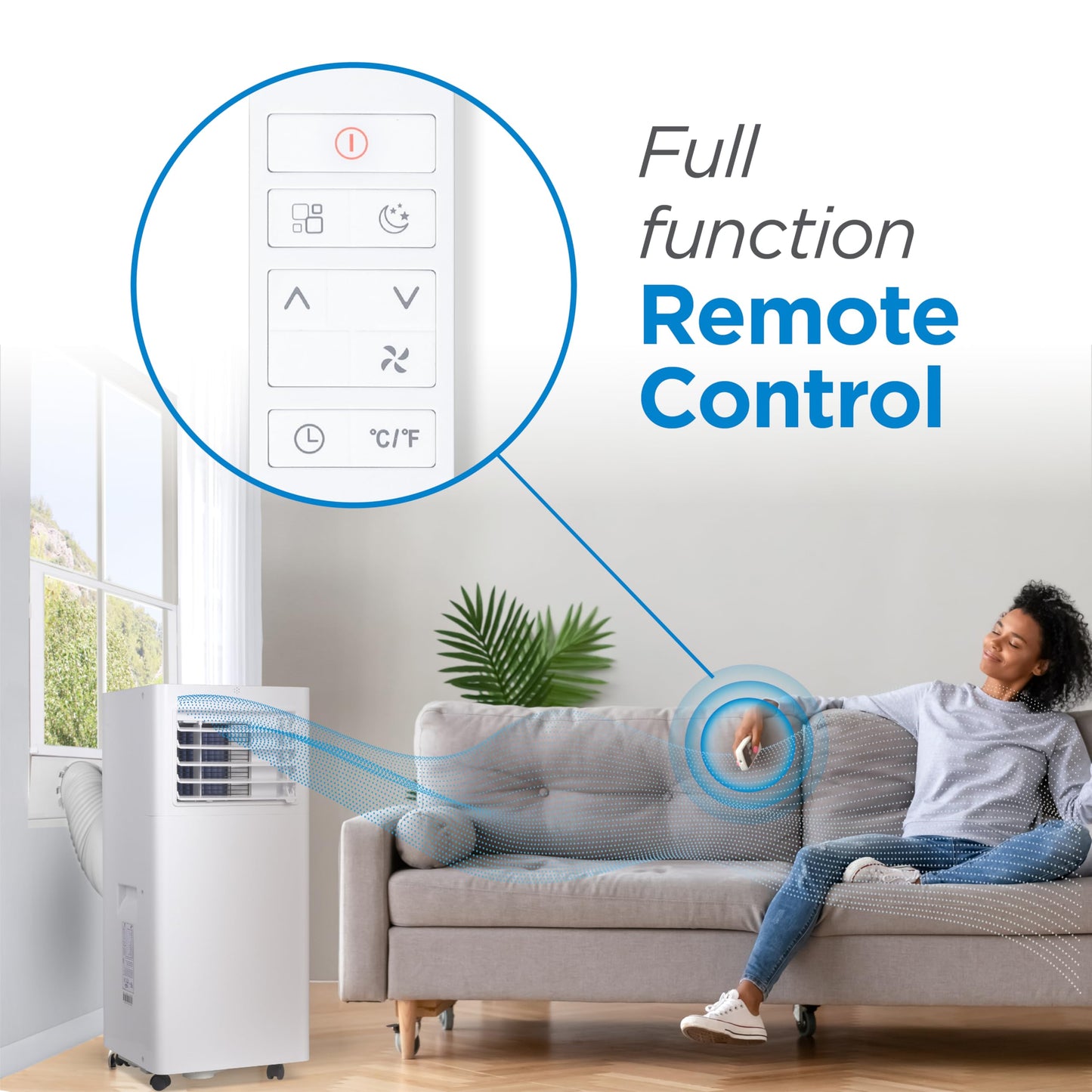 BLACK+DECKER Portable Air Conditioner, 5,100 BTU SACC/CEC (8,500 BTU ASHRAE 128) for Rooms Up To 350 Sq. Ft., Portable AC with Full Function Remote Control & Window Kit, BPACT05SM, White