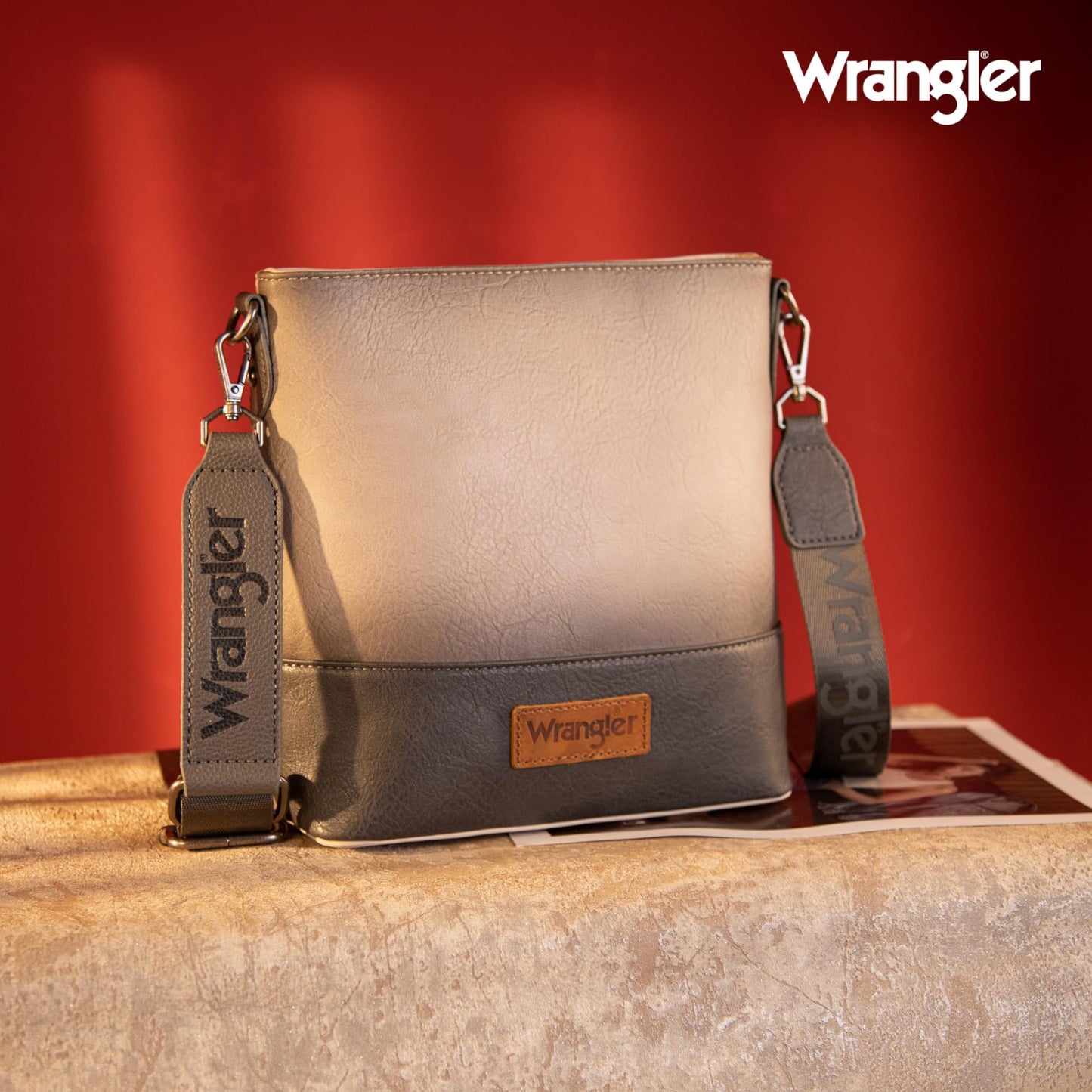 Wrangler Crossbody Purse Medium Handbags Women Crossbody Bag Two Tone Purses and Handbags Messenger Bag WG20-8360GY