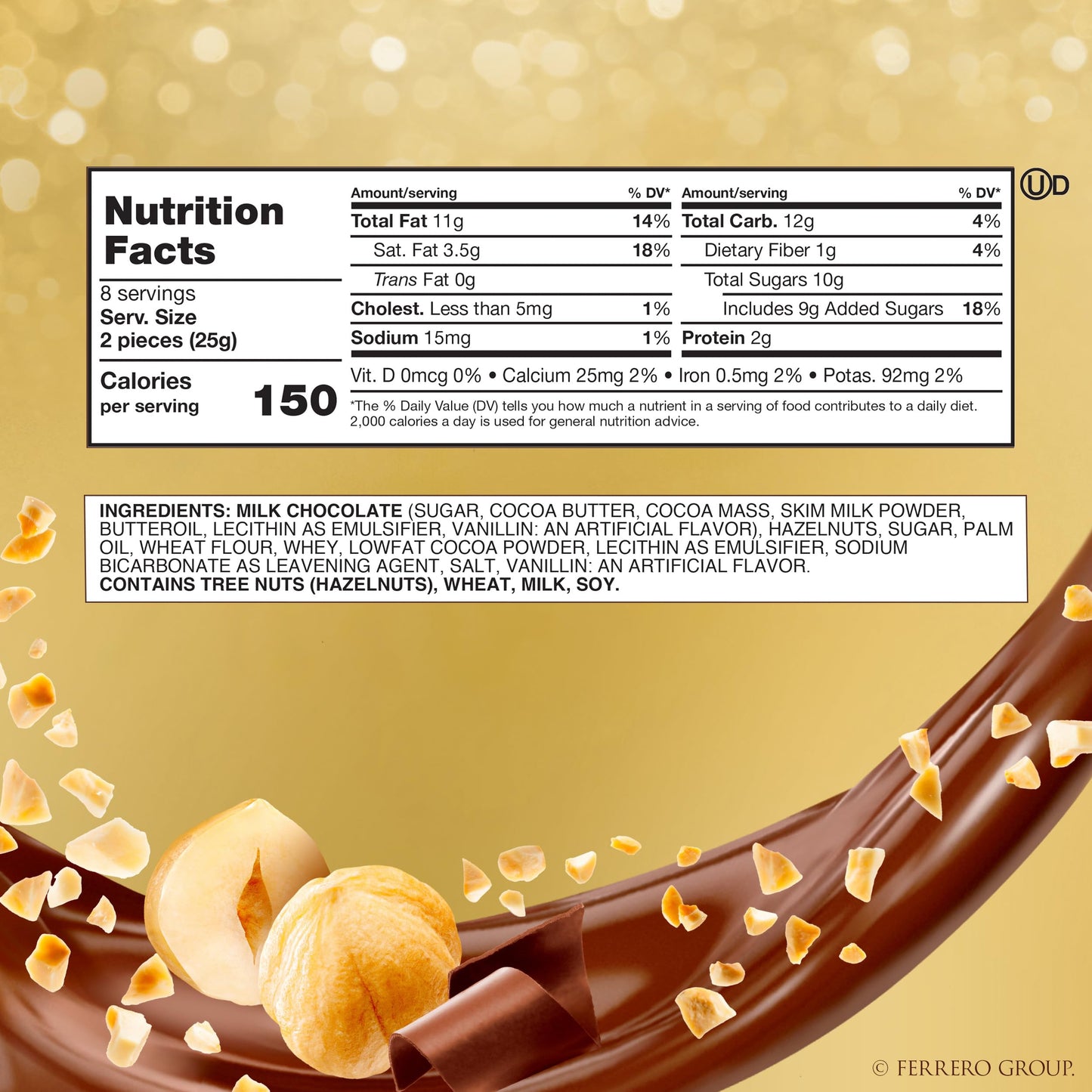 Ferrero Rocher Fine Hazelnut Chocolates, Valentine’s Day Heart Gift Box, 16 Piece Premium Chocolate for Gifting, 7 oz