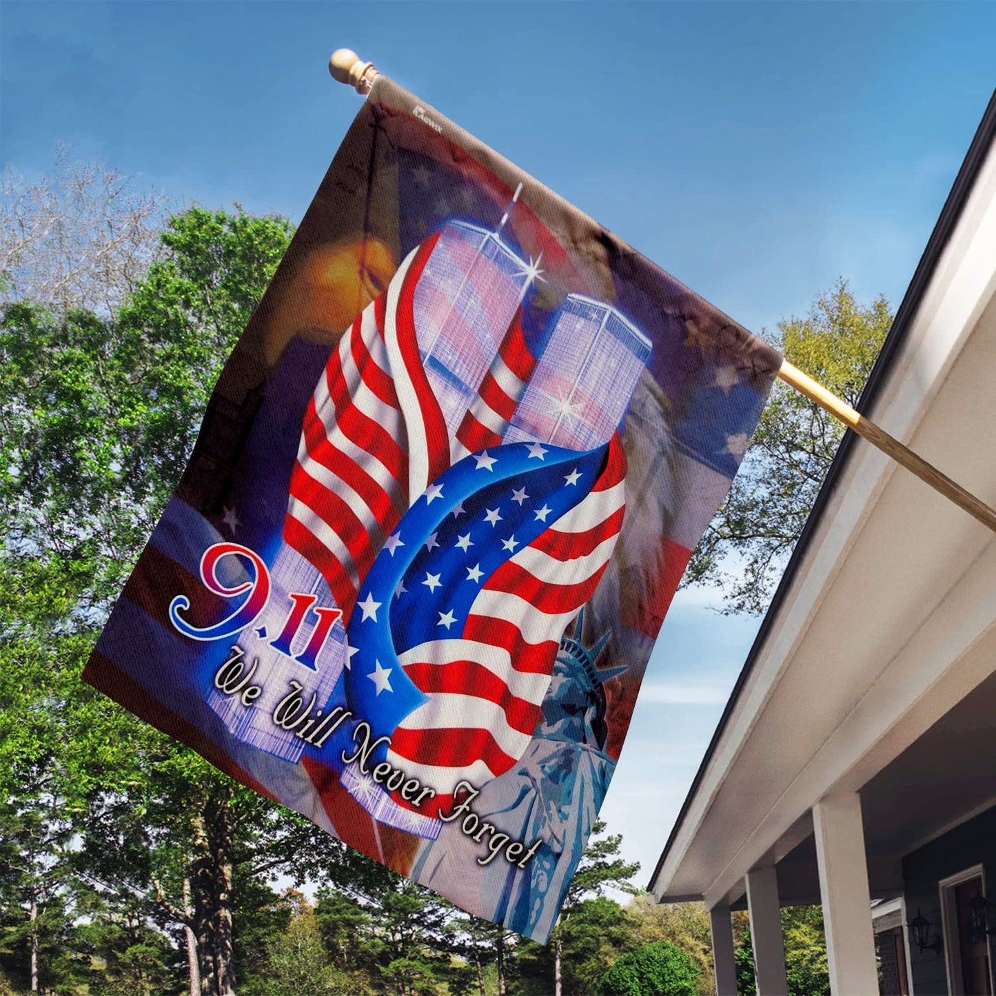 911 Flag, Never Forget Flag - Patriot Decor on September 11 - Prayer Flags, Patriotic Flags USA Flag Twin Towers For Outdoor - Memorial Firefighter Flags on Patriot Day - Double-Sided 30x40 inch Flag